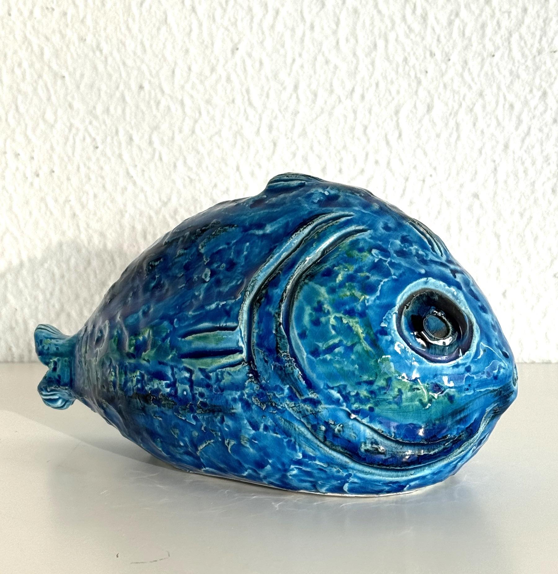 Aldo Londi per Bitossi Fish Rimini Blu Design, Italia 1960s in vendita 4