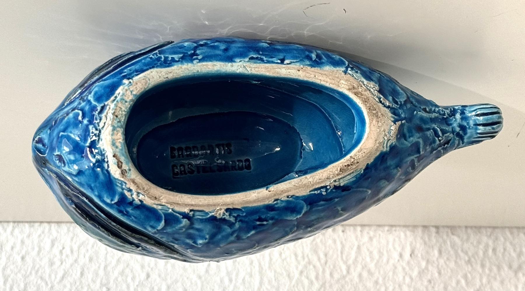 Ceramica Aldo Londi per Bitossi Fish Rimini Blu Design, Italia 1960s in vendita