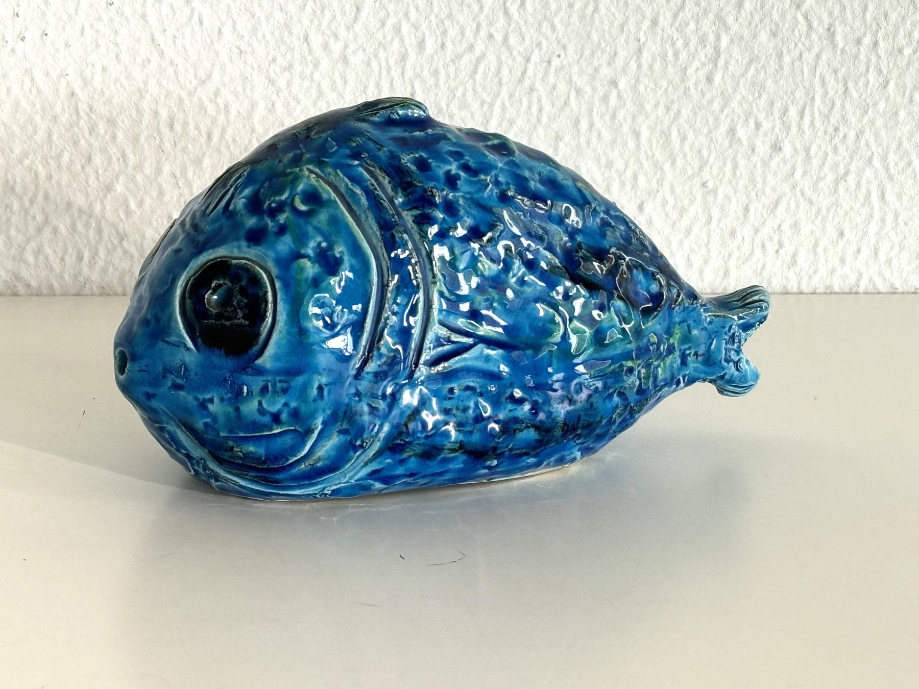 Aldo Londi per Bitossi Fish Rimini Blu Design, Italia 1960s in vendita 1