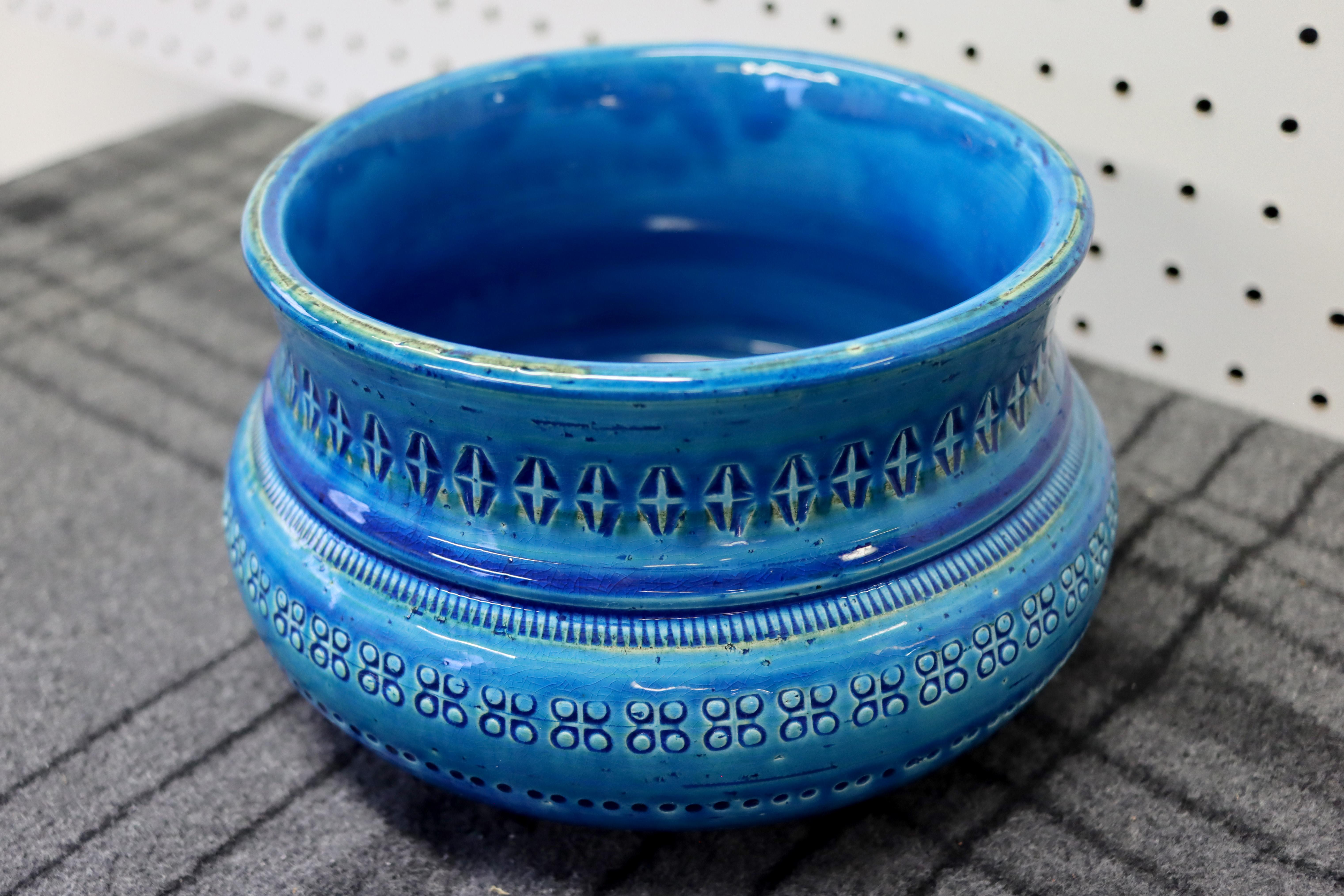 Aldo Londi Flavia Bitossi Rimini Blue Italian Ceramic Bowl In Good Condition In Media, PA