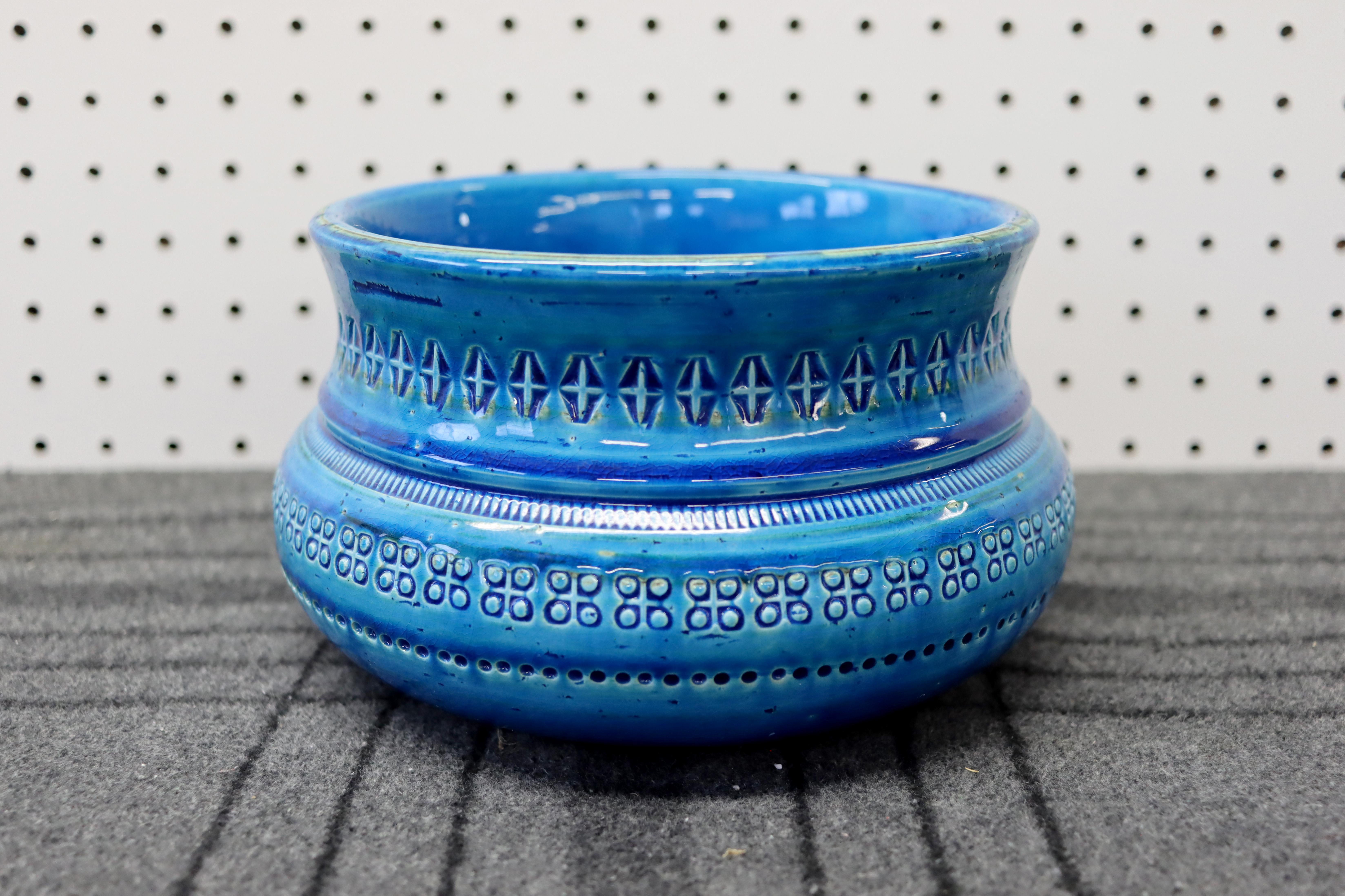 20th Century Aldo Londi Flavia Bitossi Rimini Blue Italian Ceramic Bowl