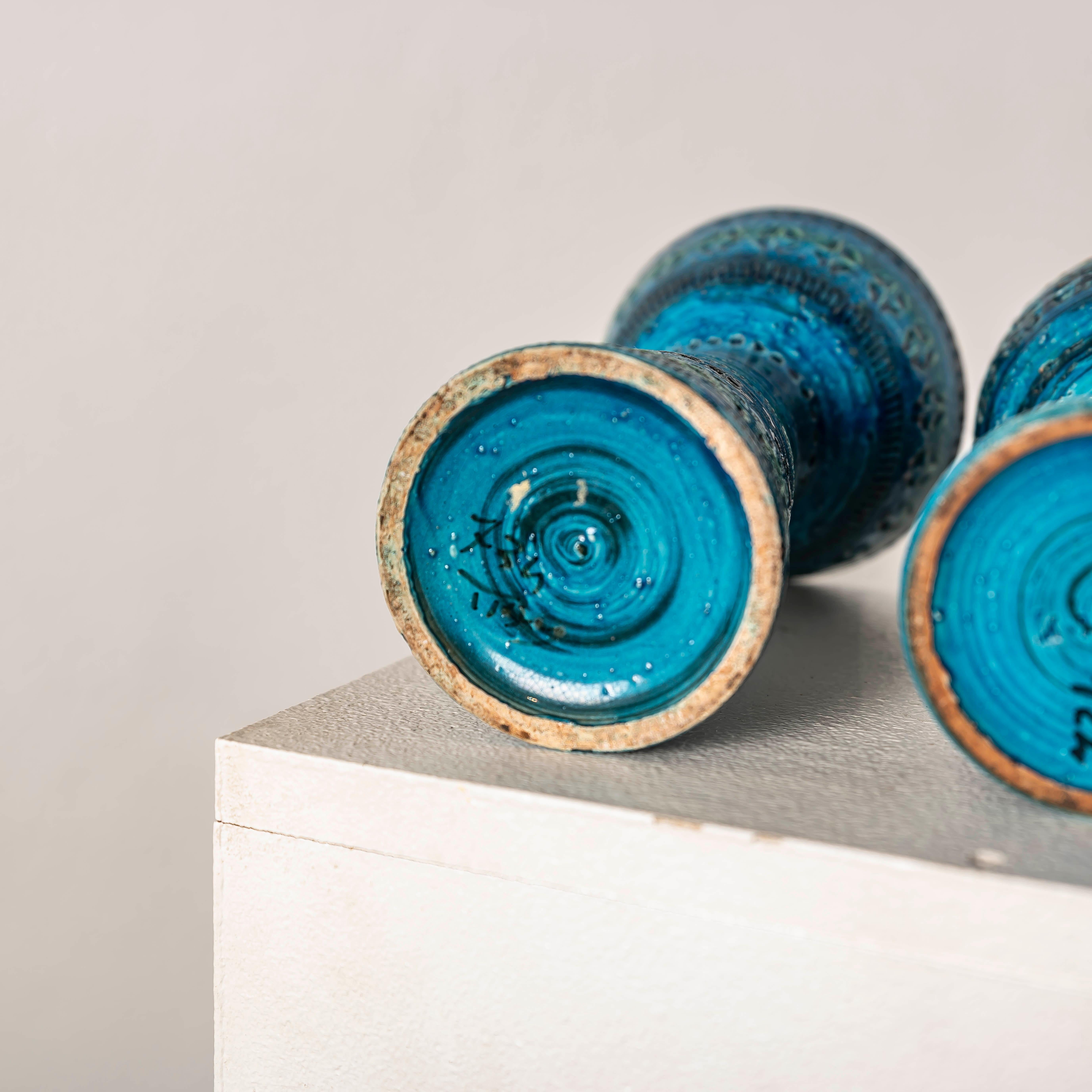Enameled Aldo Londi for Bitossi 3 set Rimini pieces, Italy 1970s For Sale