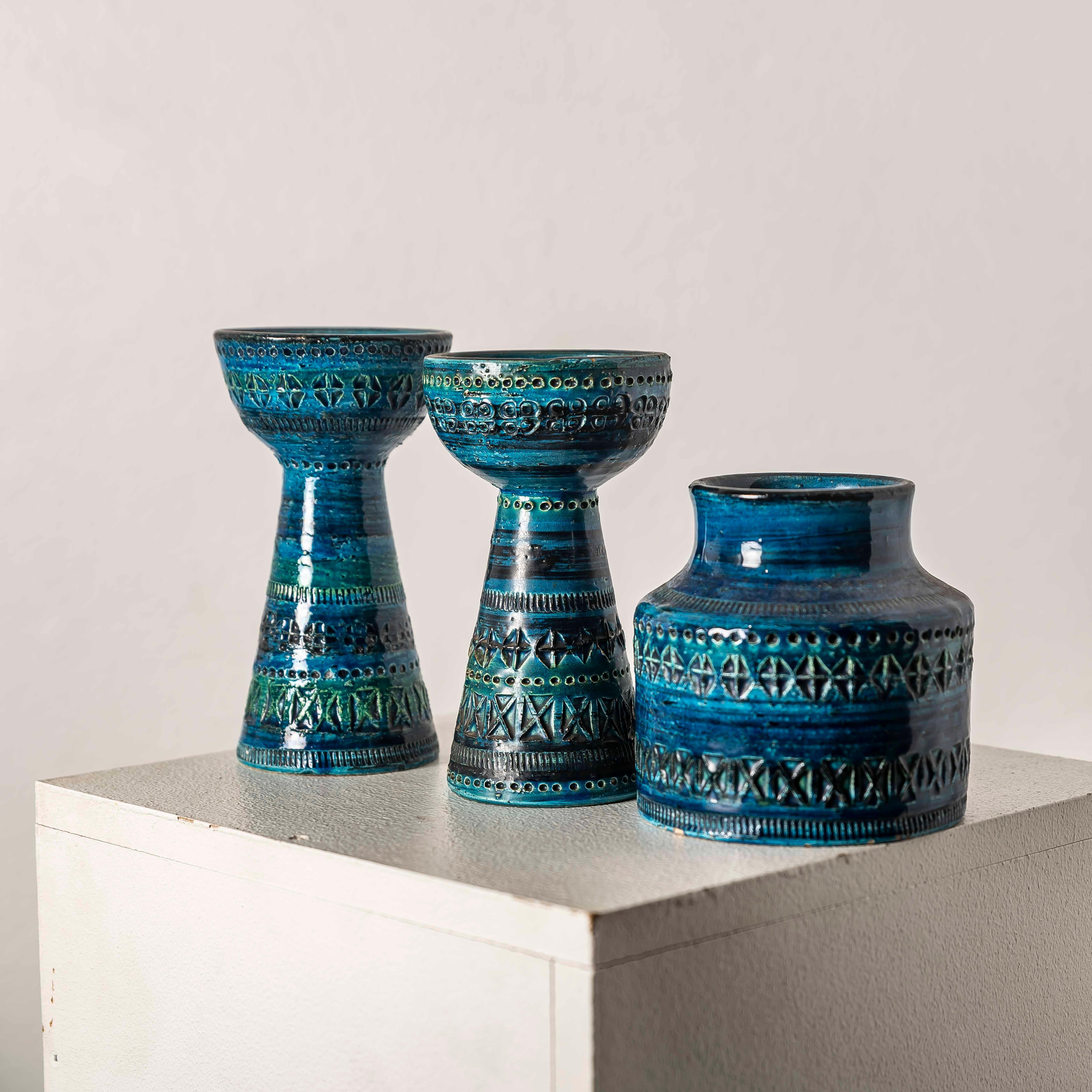 Ceramic Aldo Londi for Bitossi 3 set Rimini pieces, Italy 1970s For Sale