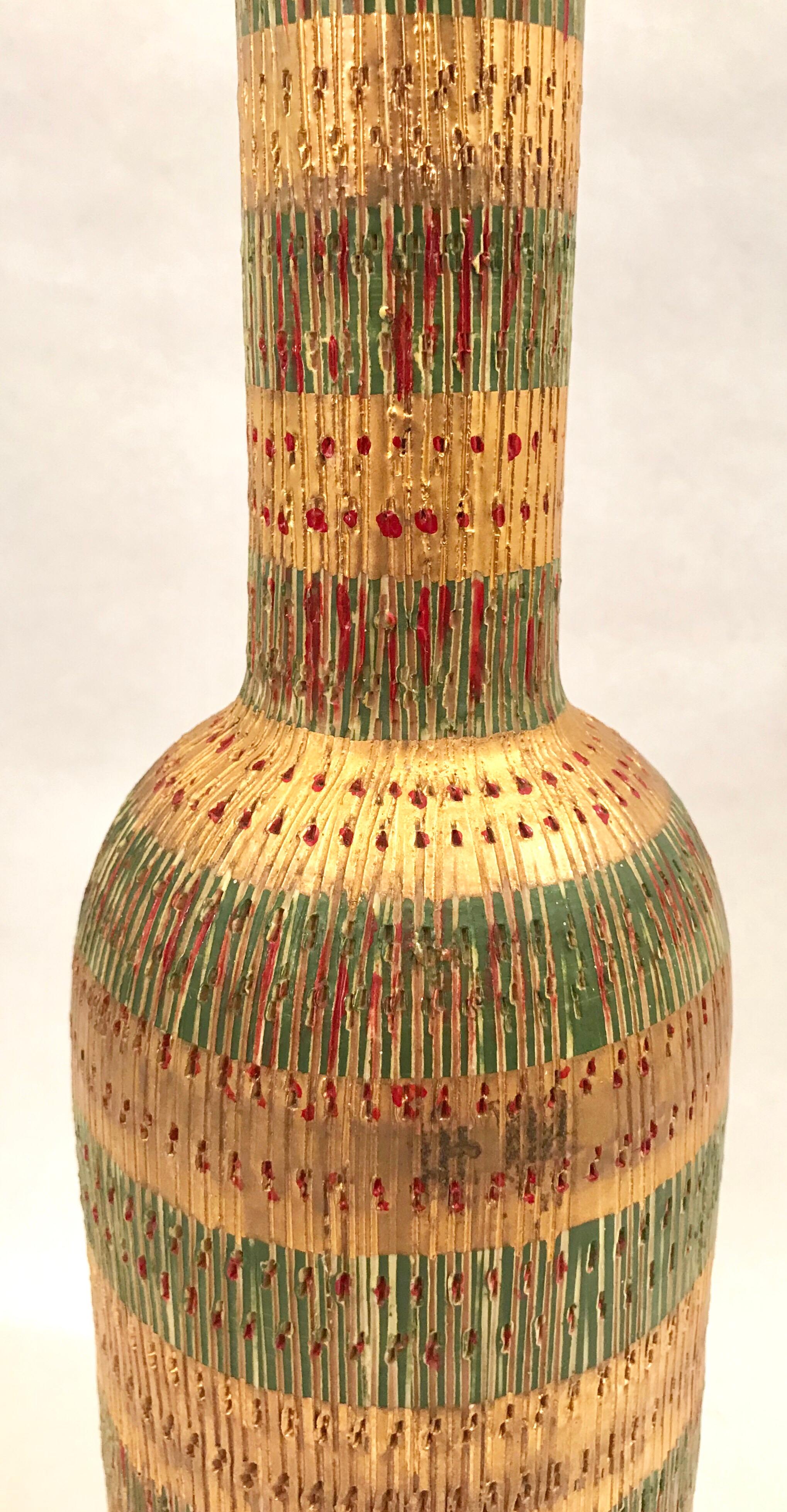 Italian Aldo Londi for Bitossi Art Pottery Bottle Decanter For Sale