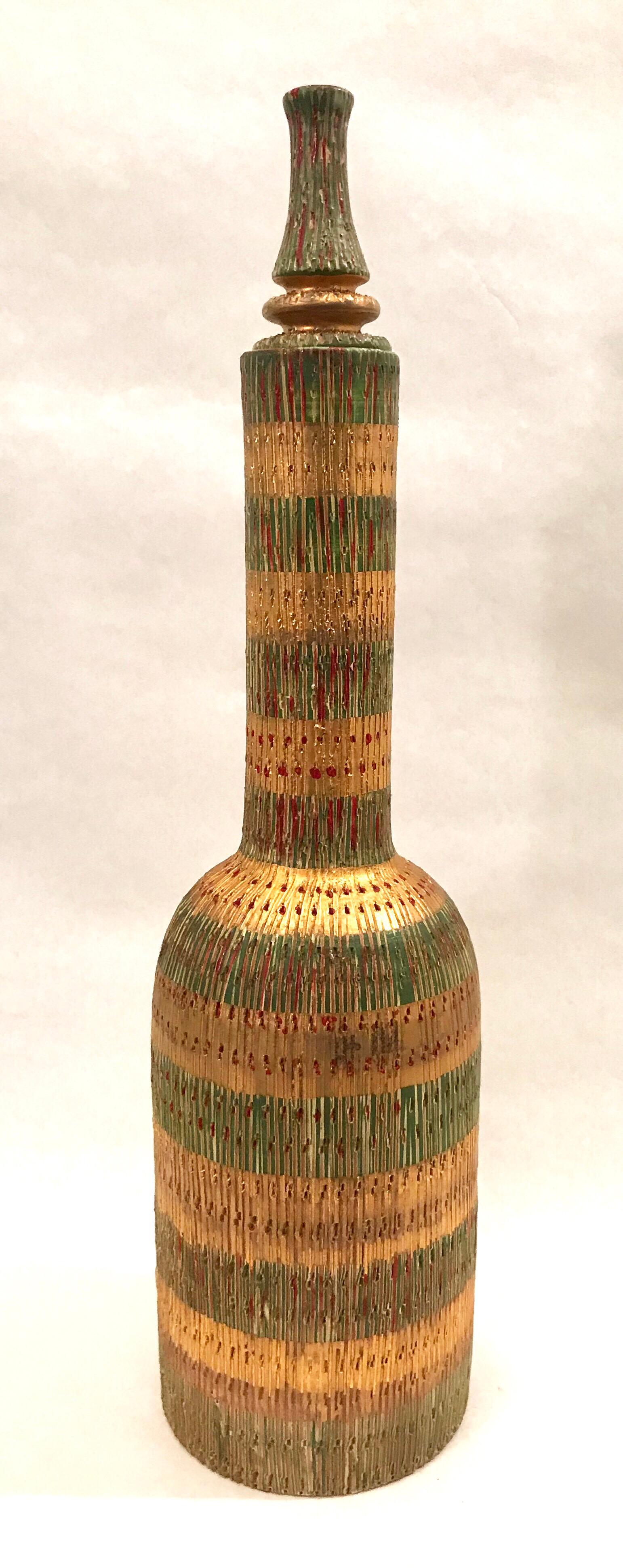 Aldo Londi for Bitossi Art Pottery Bottle Decanter For Sale 1