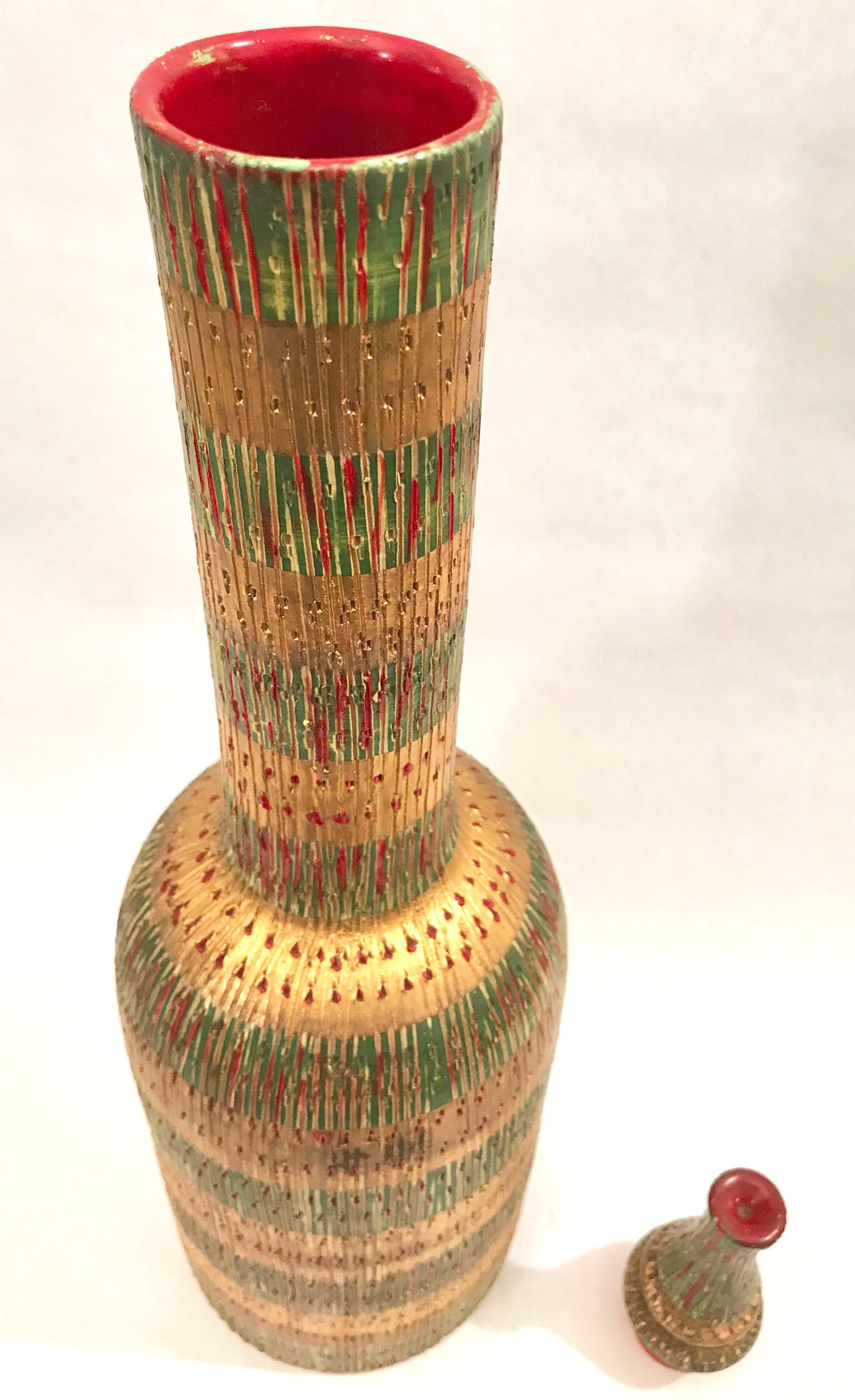 Aldo Londi for Bitossi Art Pottery Bottle Decanter For Sale 4