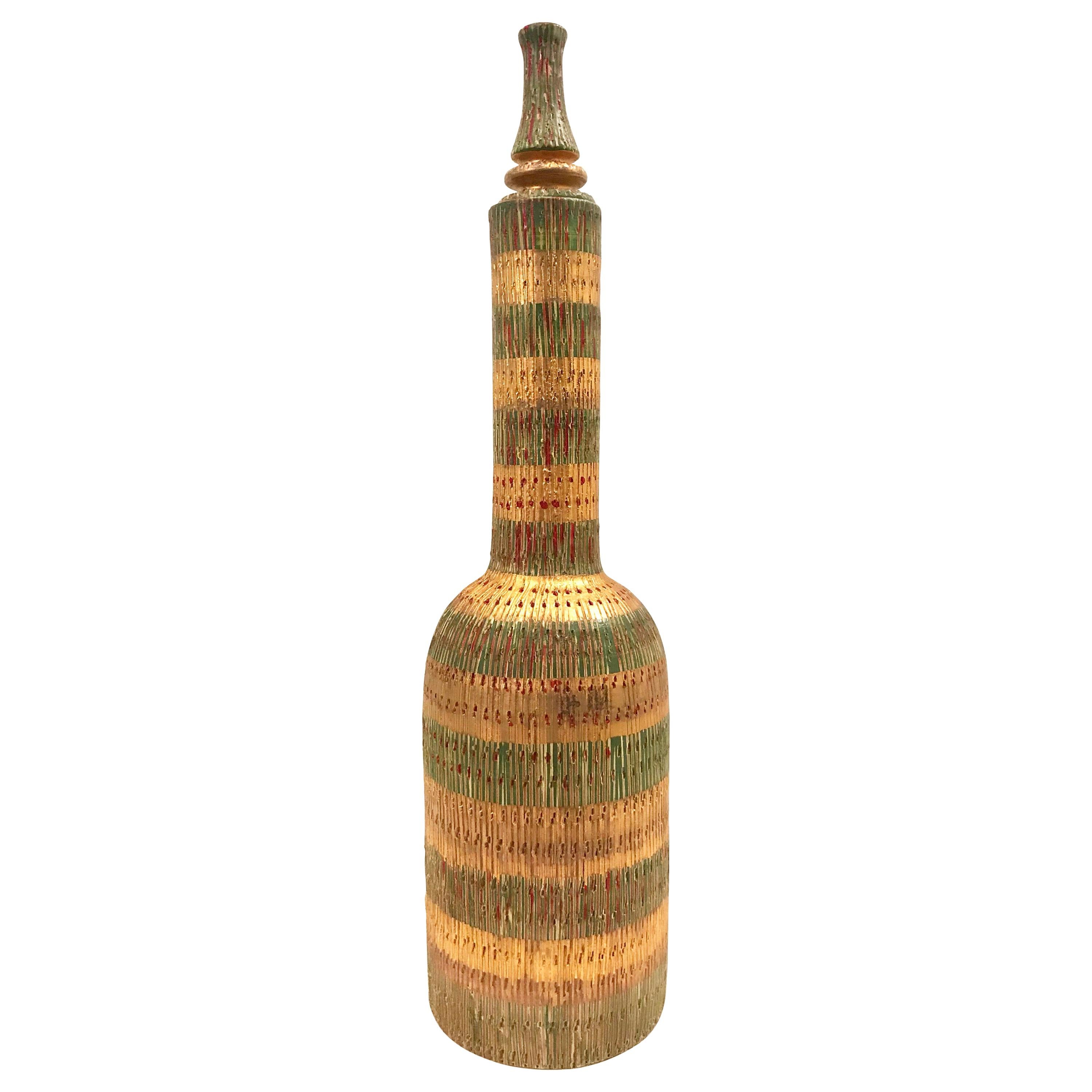 Aldo Londi for Bitossi Art Pottery Bottle Decanter For Sale