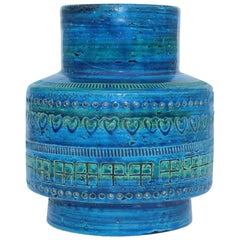 aldo londi vase Aldo Londi For Bitossi Blue Ceramic Vase