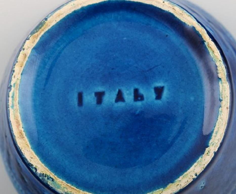 Mid-20th Century Aldo Londi for Bitossi. Bowl in Rimini-Blue Glazed Ceramics, 1960's