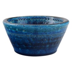 Aldo Londi for Bitossi. Bowl in Rimini-Blue Glazed Ceramics, 1960
s