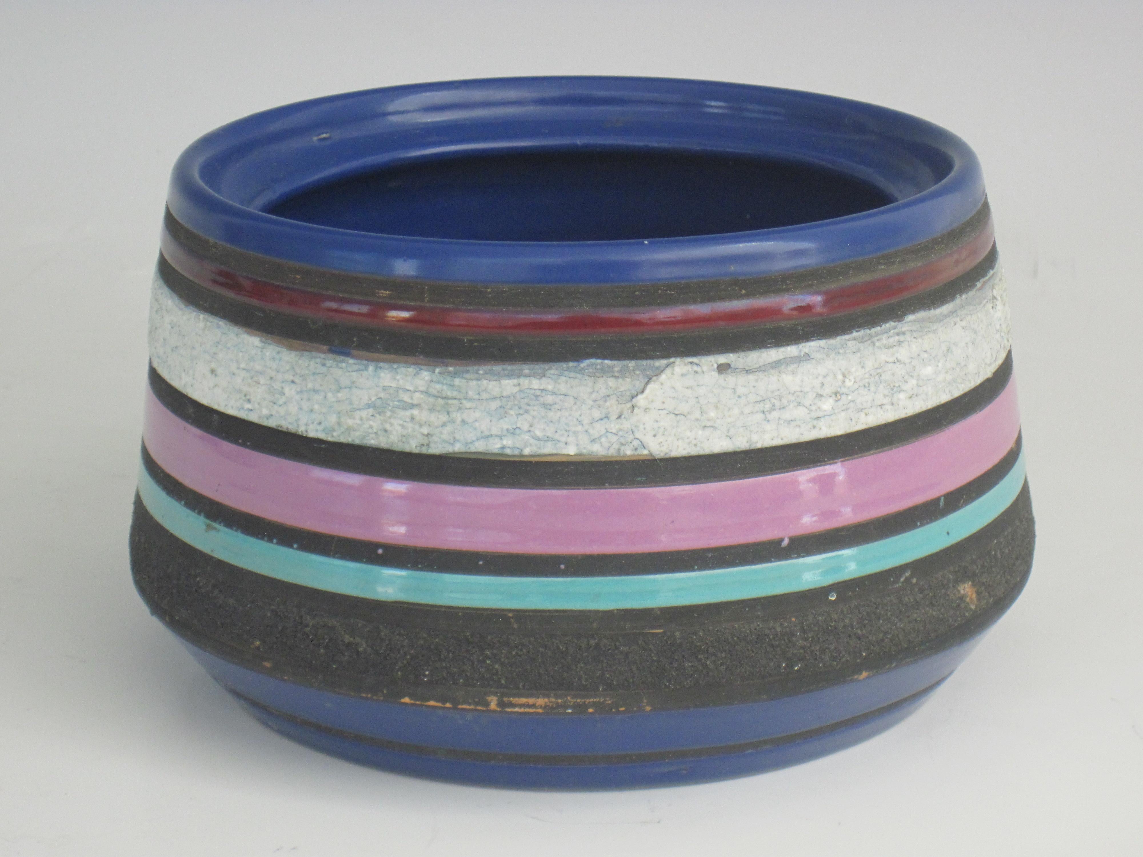 Aldo Londi for Bitossi Cambogia Striped Lidded Jar, 1950's For Sale 2