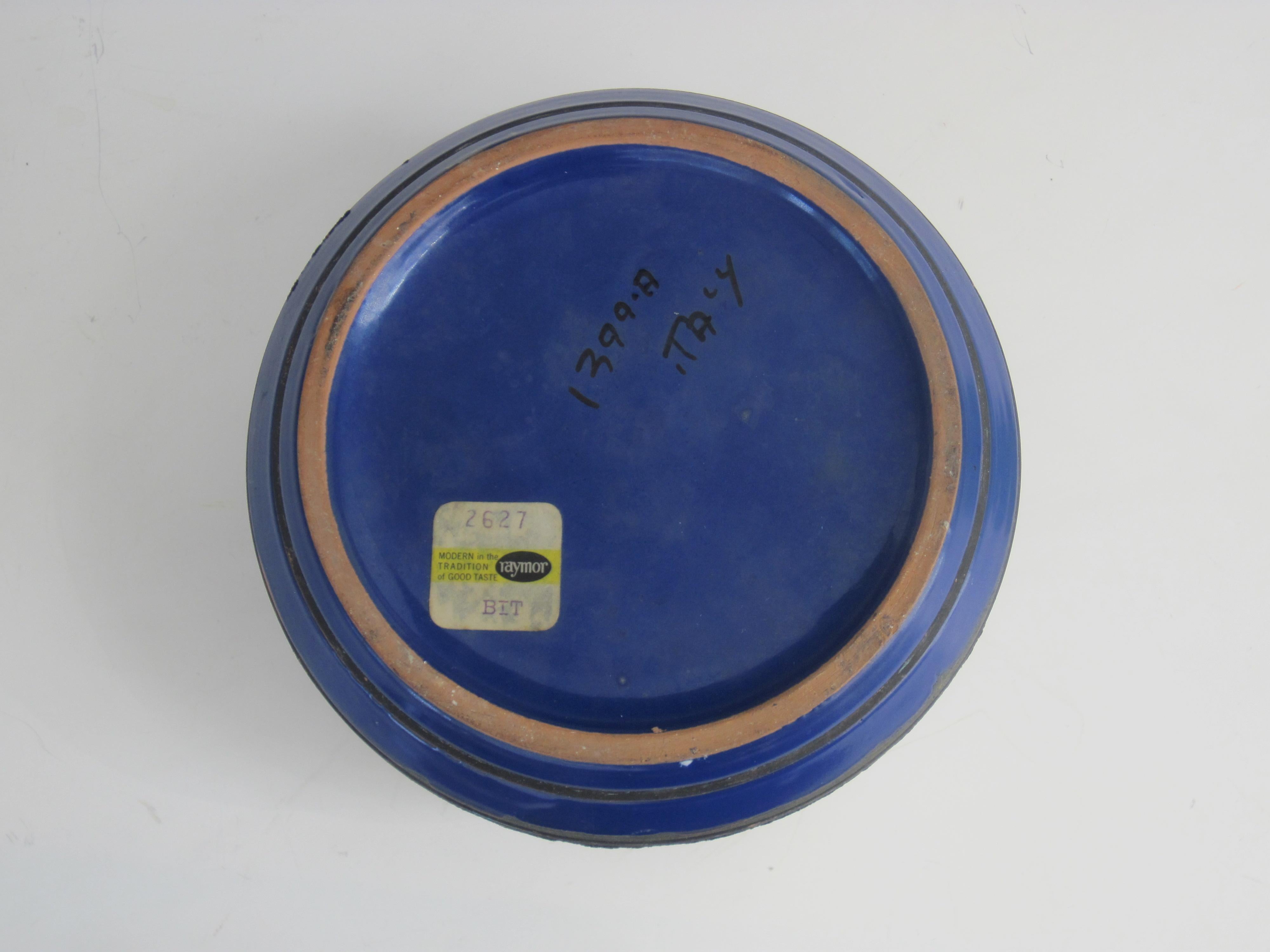 Pot à couvercle rayé Cambogia d'Aldo Londi pour Bitossi, années 1950 en vente 5