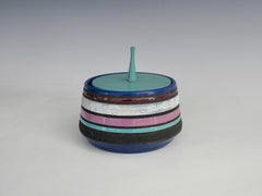 Aldo Londi for Bitossi Cambogia Striped Lidded Jar, 1950's