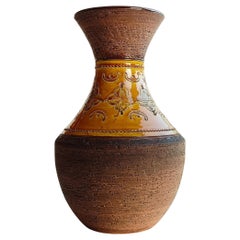 Aldo Londi for Bitossi Carta Fiorentina Ceramic XL Vase 1950s