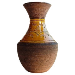 Aldo Londi pour Bitossi Vase XL en céramique Carta Fiorentina années 1950