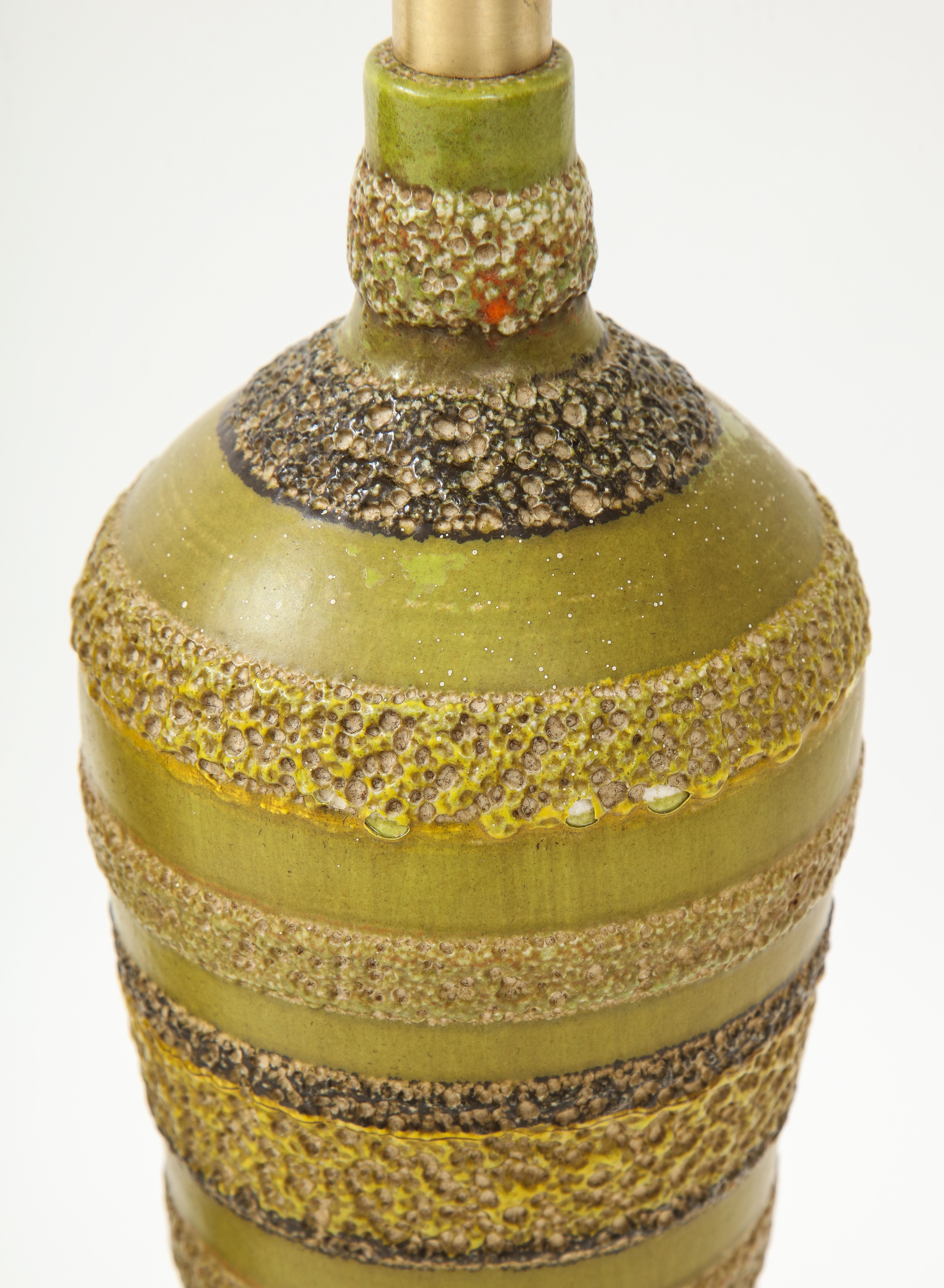 Aldo Londi for Bitossi Ceramic and Walnut Table Lamps 3