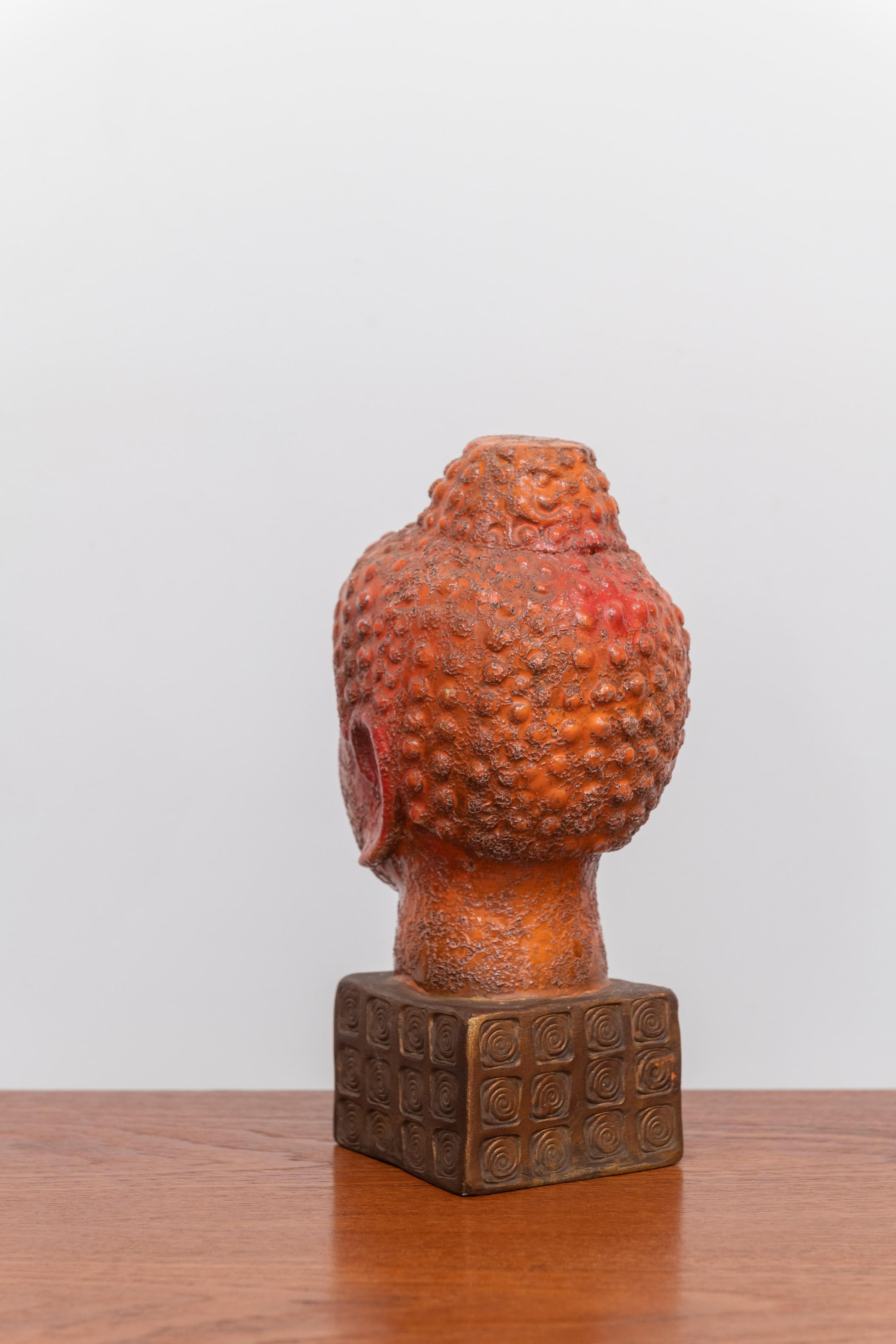Italian Aldo Londi for Bitossi Ceramic Buddha Head