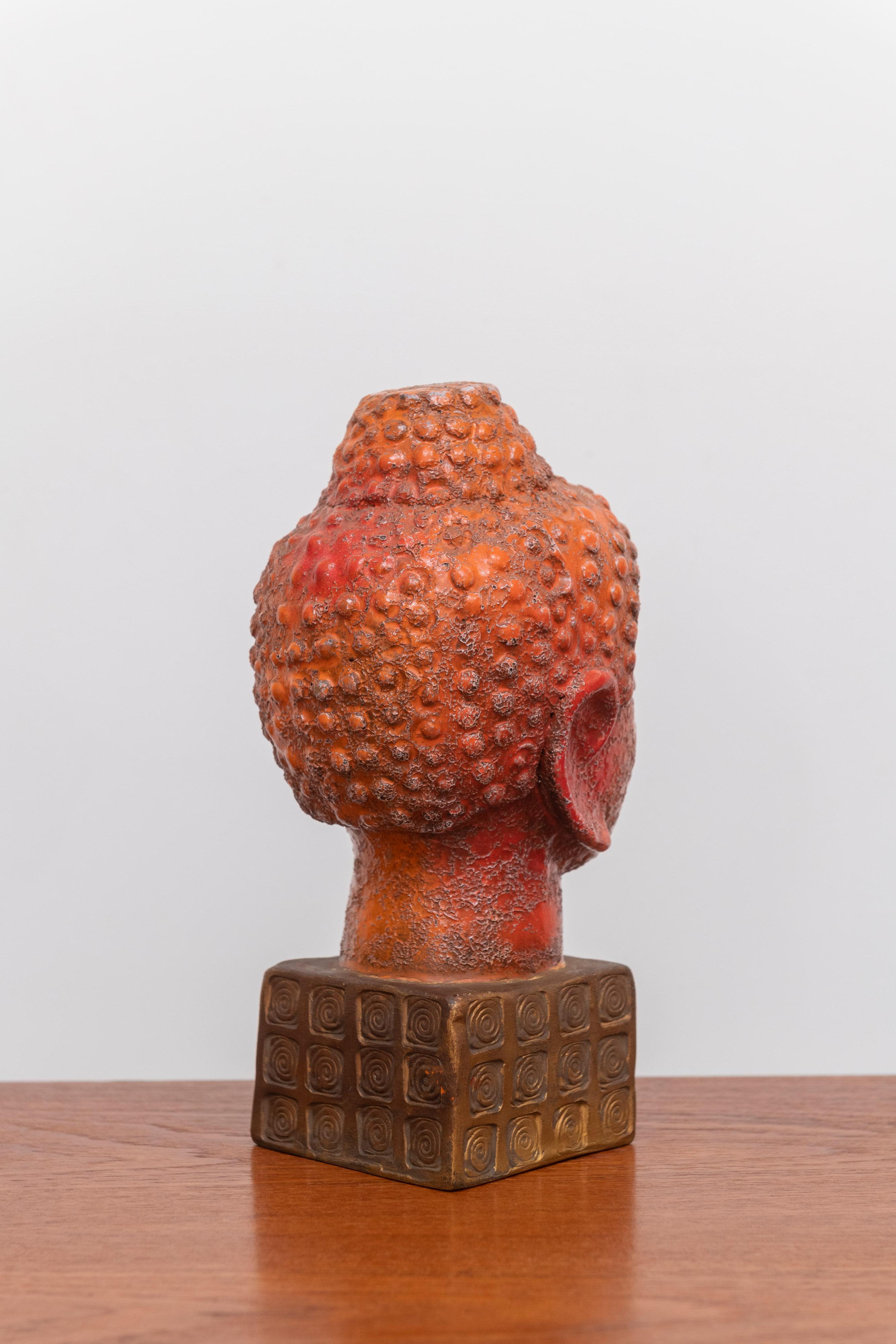 Aldo Londi for Bitossi Ceramic Buddha Head In Excellent Condition In San Francisco, CA