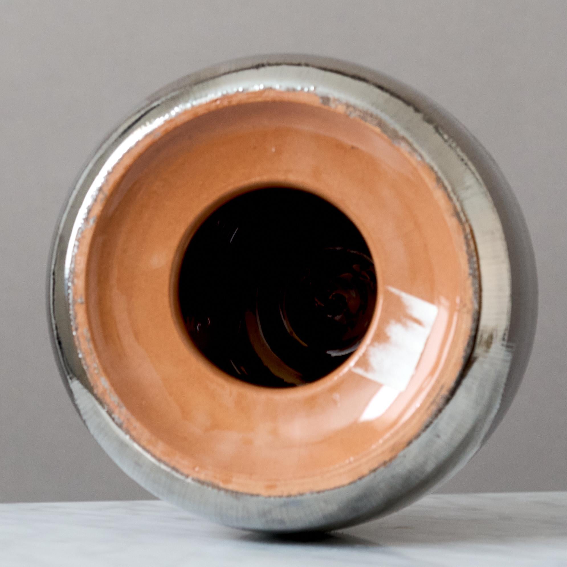 Ceramica Aldo Londi per Bitossi Scultura di gufo in ceramica di metà secolo in argento, Italia, anni '60. in vendita