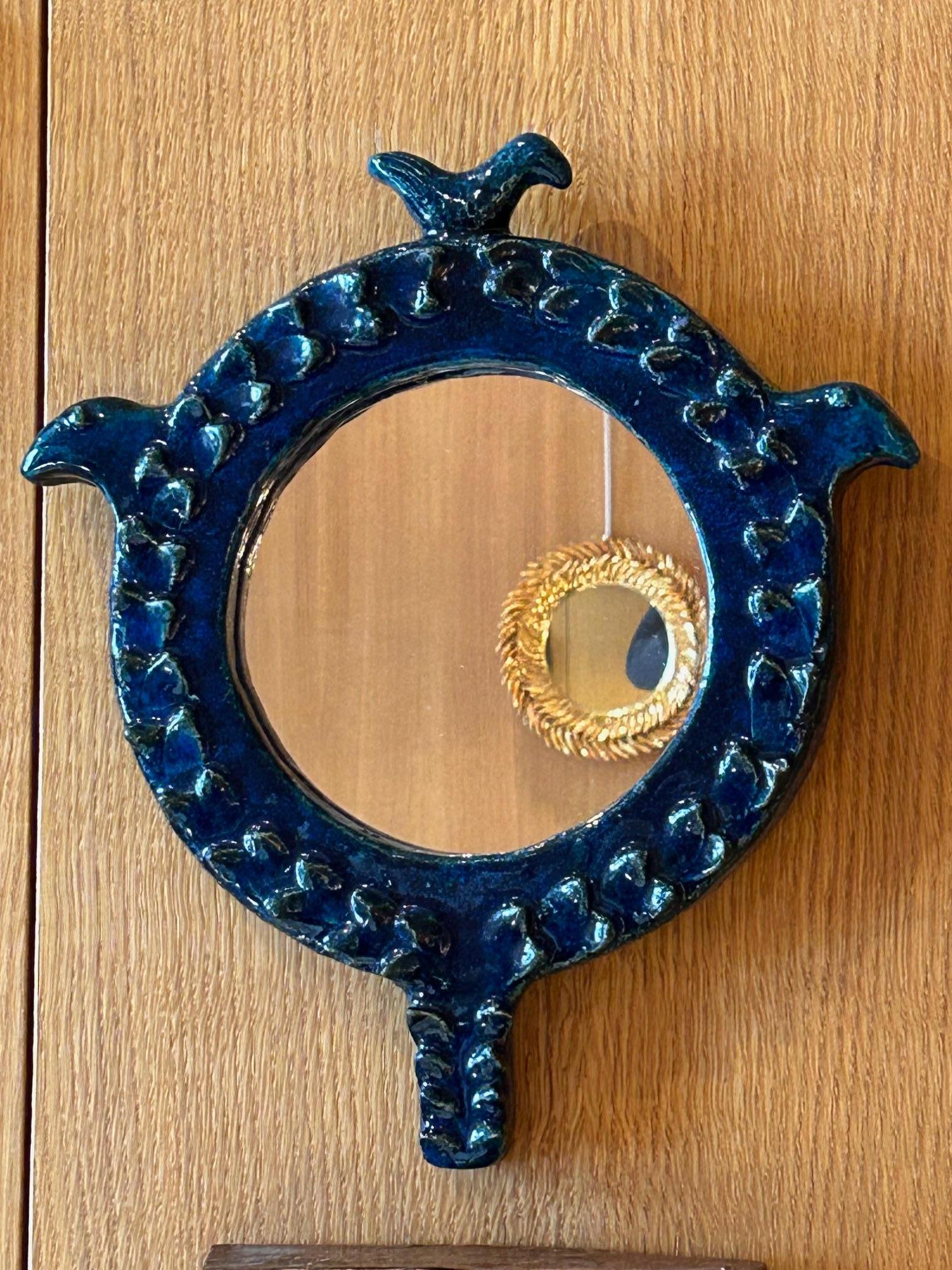 Aldo Londi for Bitossi Ceramic Mirror, France, 1960s Francés en venta