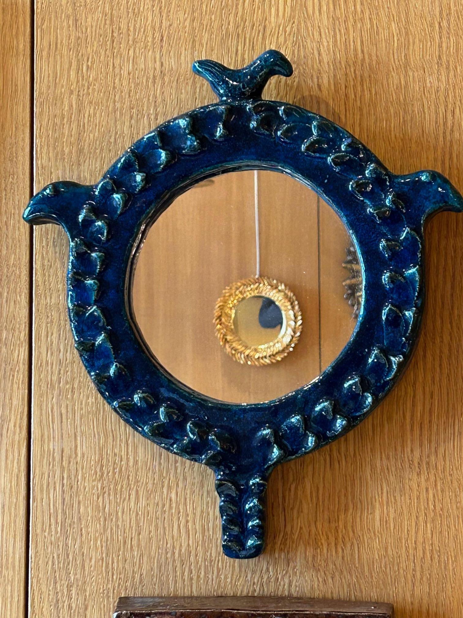 Aldo Londi for Bitossi Ceramic Mirror, France, 1960s en Bueno estado para la venta en Paris, FR