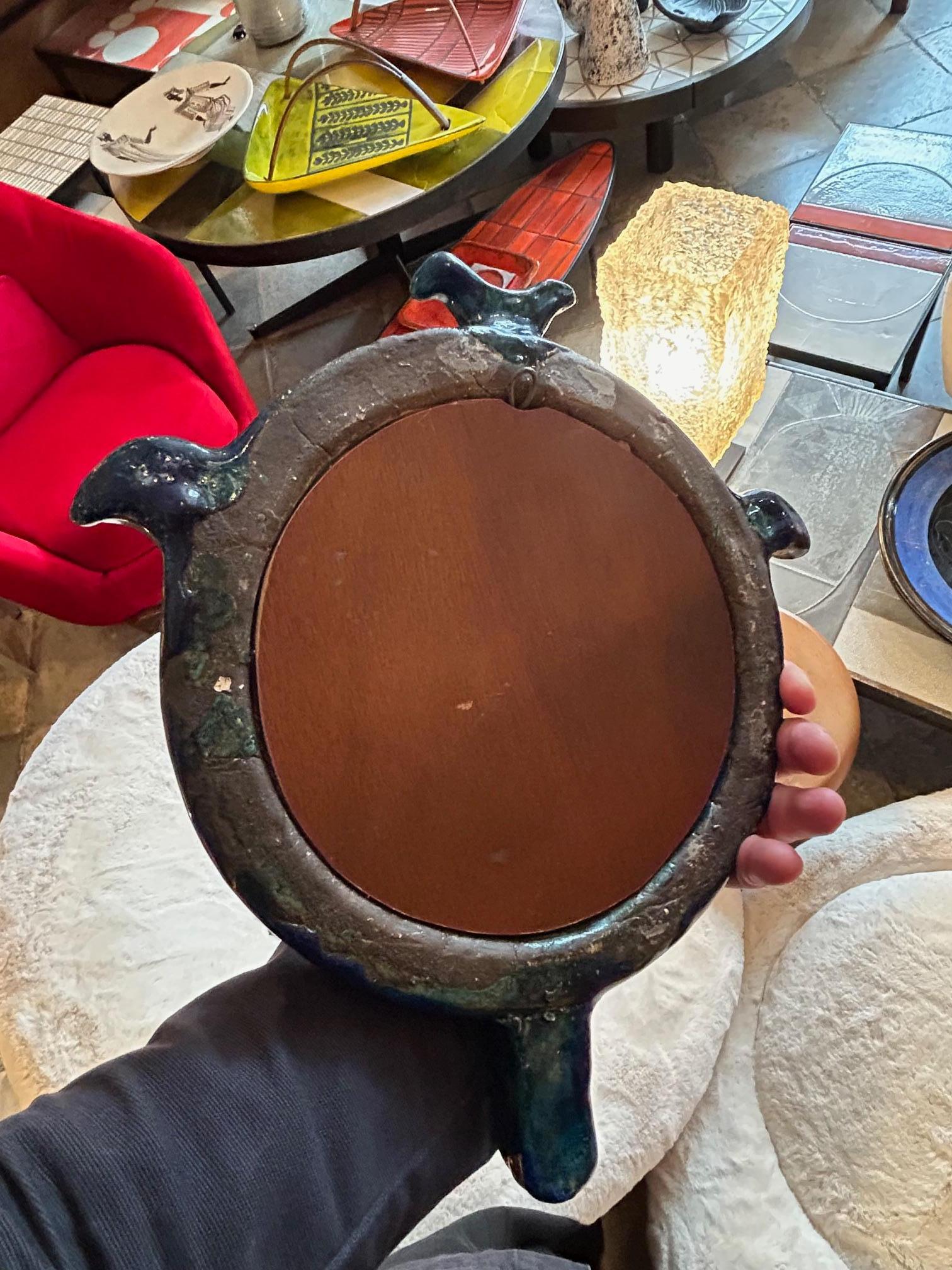Aldo Londi for Bitossi Ceramic Mirror, France, 1960s Cerámico en venta