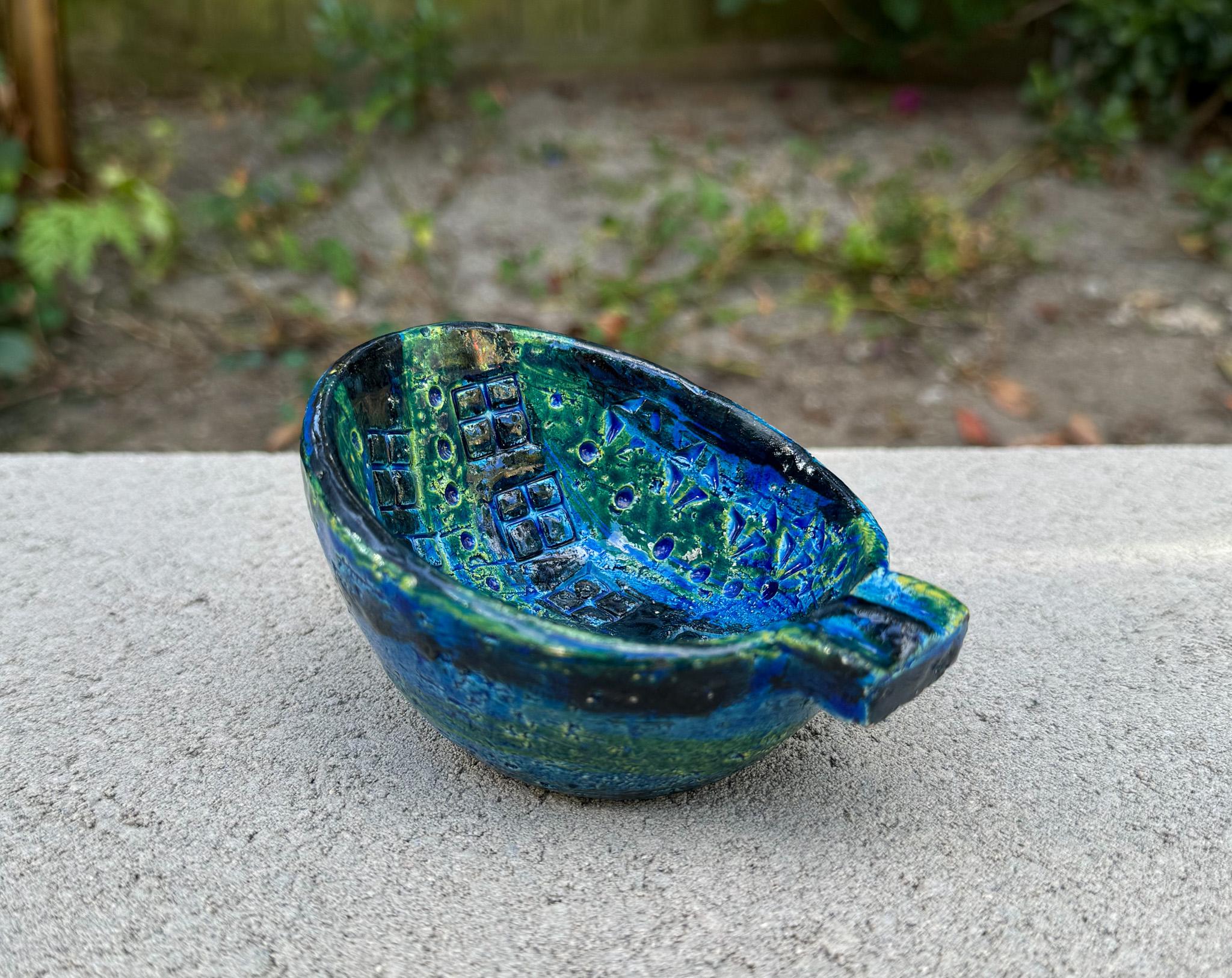 20th Century Aldo Londi for Bitossi Ceramic Rimini Blu Bowl / Ashtray, Italy c.1965 For Sale