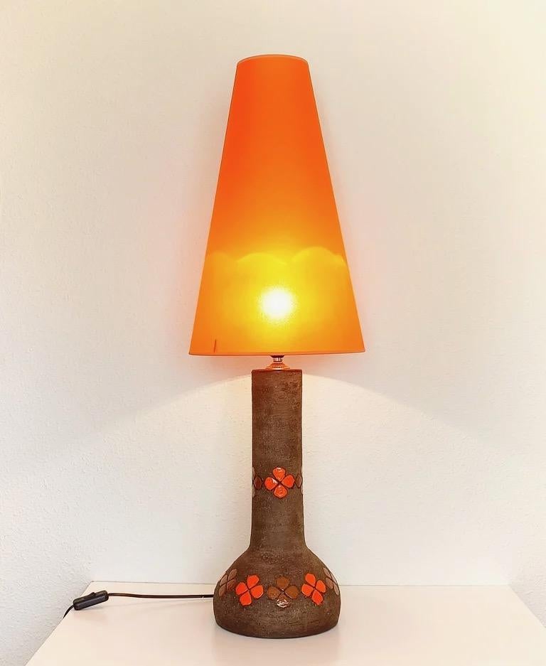 Ceramic Bitossi by Aldo Londi Brutalist Quadrifoglio Decor Table Lamp, Italy, 1960s For Sale