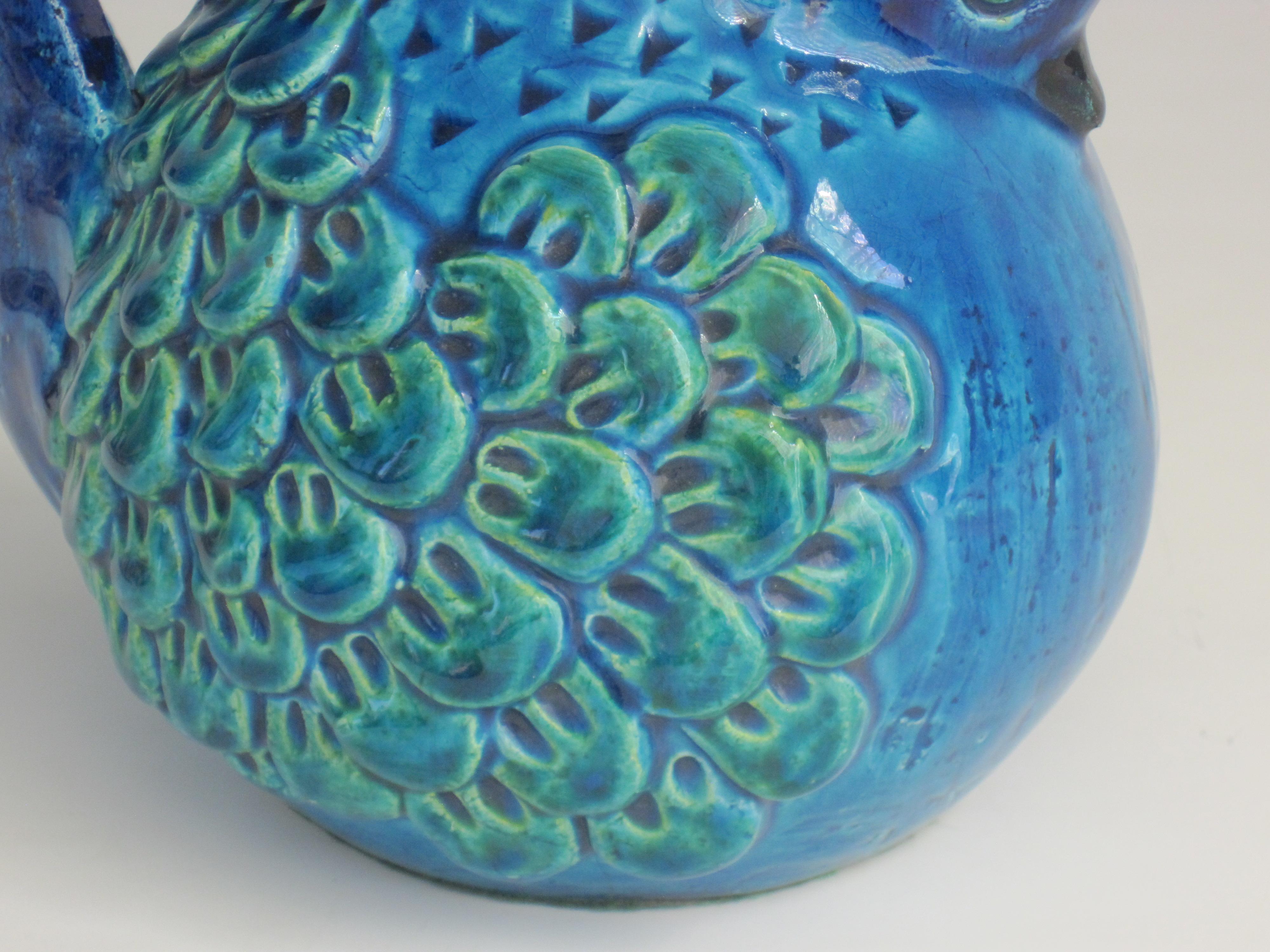 Aldo Londi for Bitossi Ceramiche Rimini Blue Bird Sculpture 7