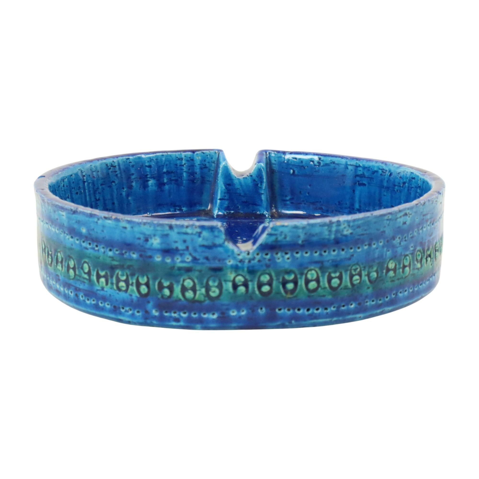20ième siècle Aldo Londi for Bitossi Ceramics Cendrier Vide Poche Rimini Blue en vente