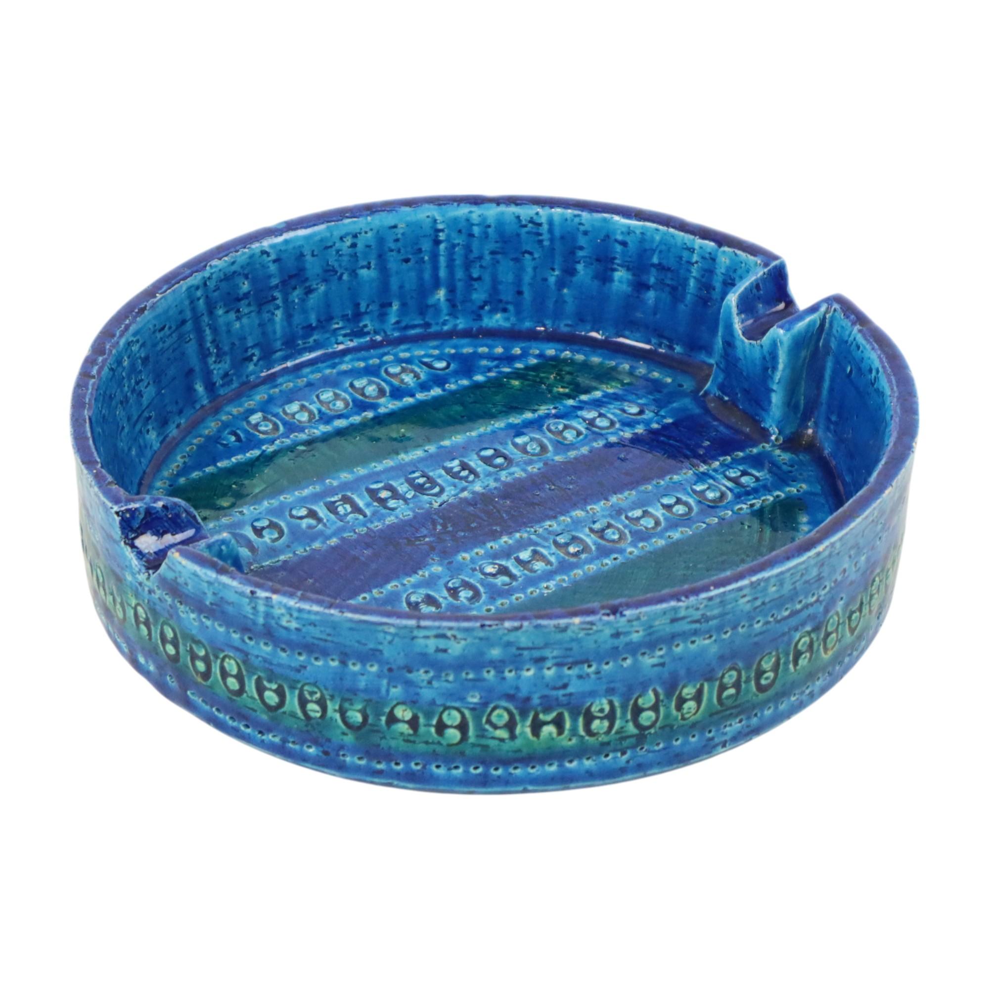 Céramique Aldo Londi for Bitossi Ceramics Cendrier Vide Poche Rimini Blue en vente