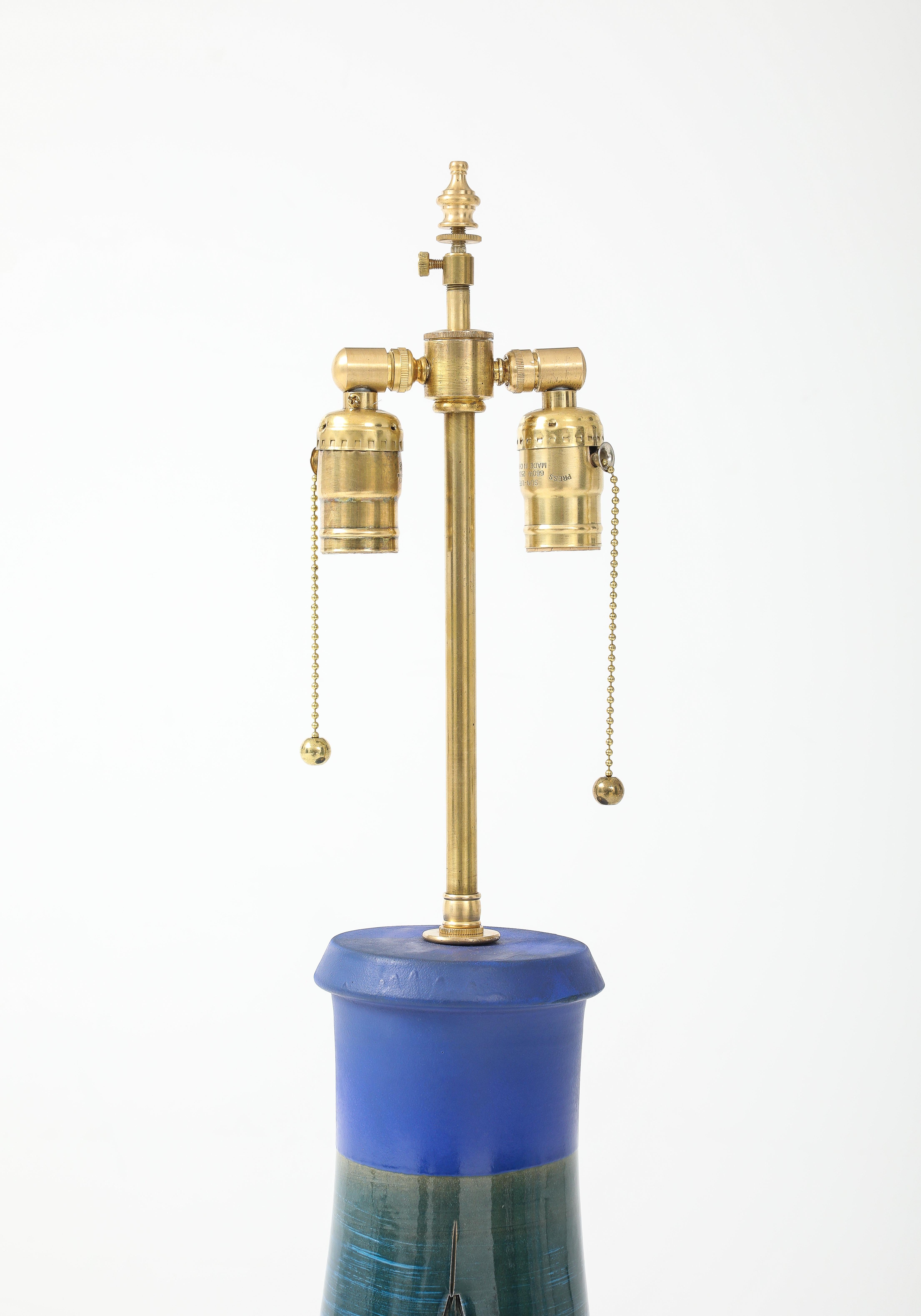 Mid-20th Century Aldo Londi For Bitossi Cityscape Table Lamp For Sale