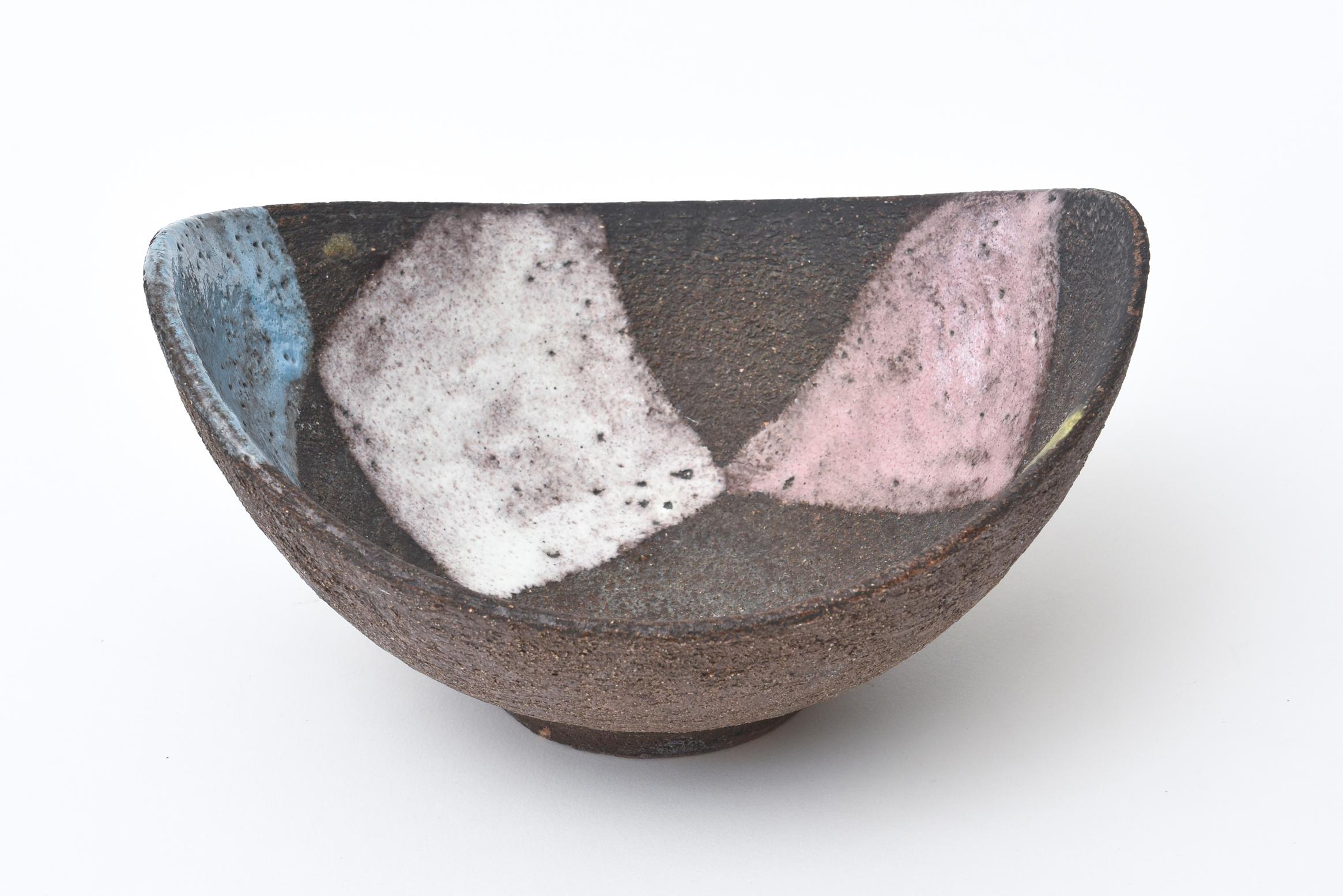 Aldo Londi for Bitossi Glazed Ceramic Bowl Mid-Century Modern Italian In Good Condition In North Miami, FL