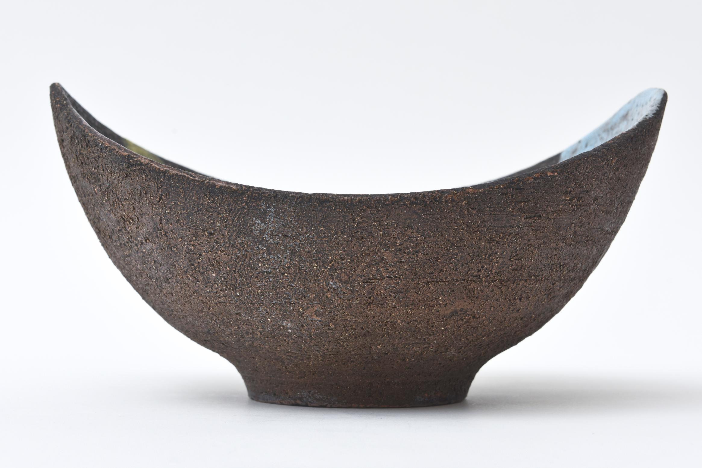 Aldo Londi for Bitossi Glazed Ceramic Bowl Mid-Century Modern Italian 1