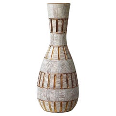 Aldo Londi for Bitossi Glazed Incised Pottery Vase, Italy, 1950s