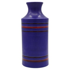 Vintage Aldo Londi for Bitossi Glazed Purple Ceramic Vase, Italy 1960s