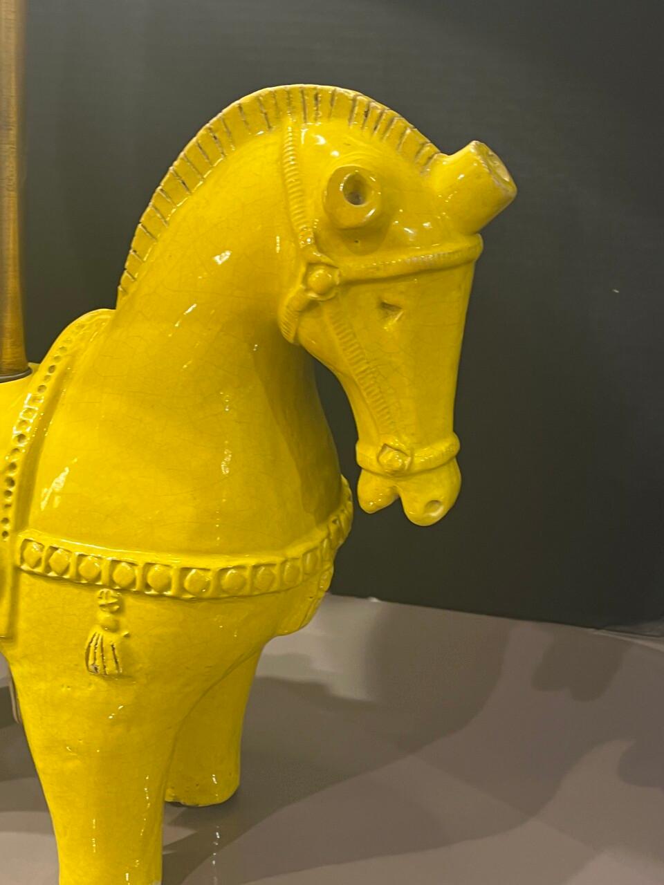 Aldo Londi for Bitossi Italian Horse Lamp In Good Condition In Houston, TX