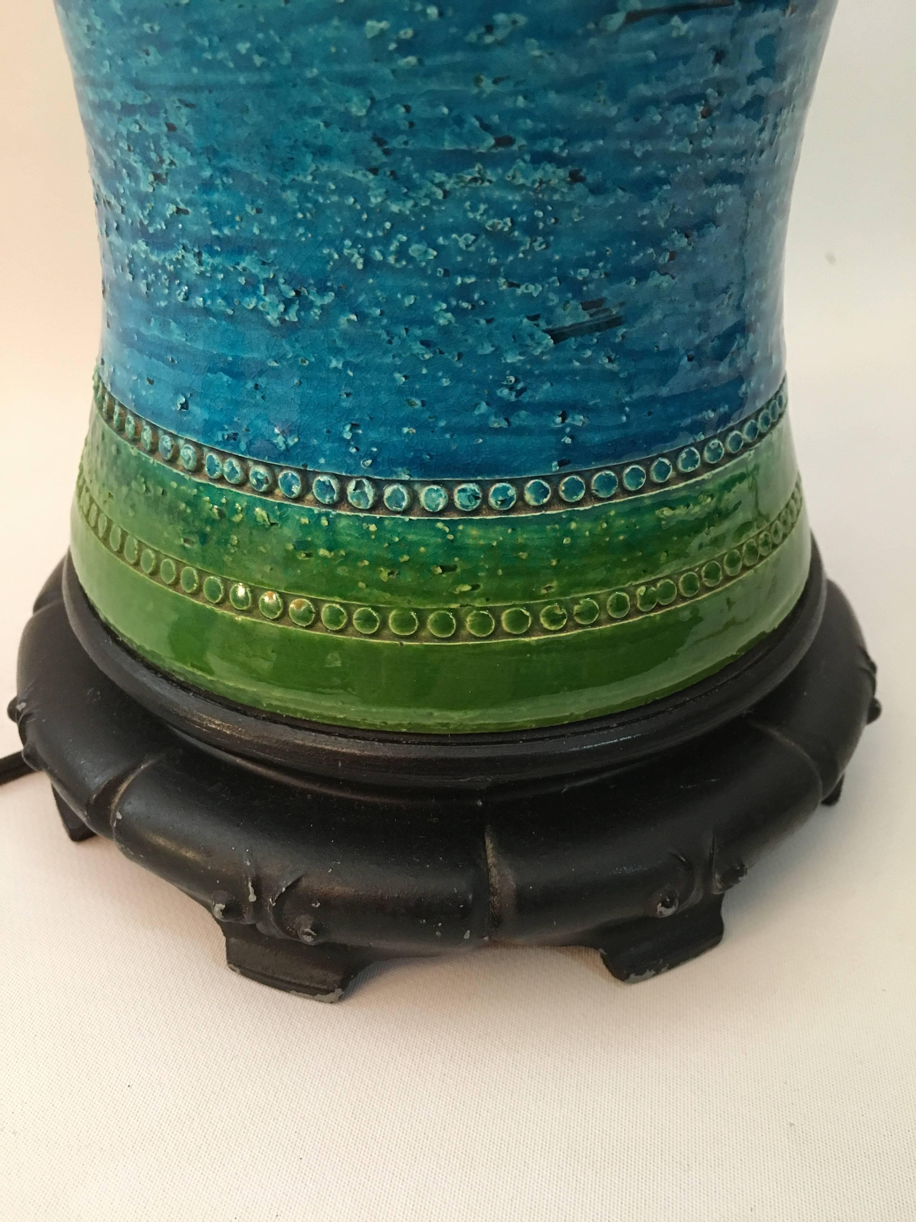 Aldo Londi for Bitossi Italian Pottery Lamp In Good Condition In Garnerville, NY