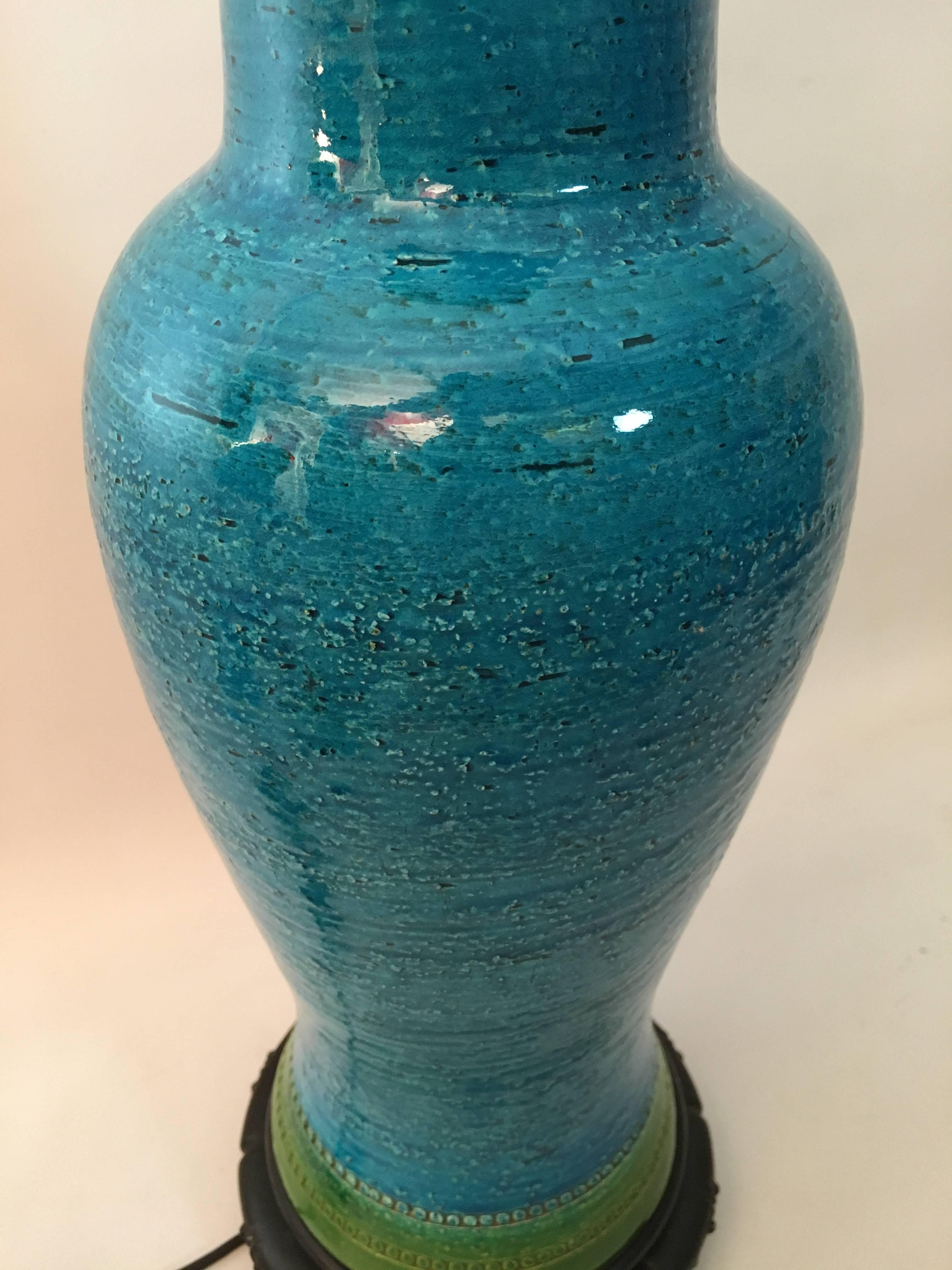 Mid-20th Century Aldo Londi for Bitossi Italian Pottery Lamp
