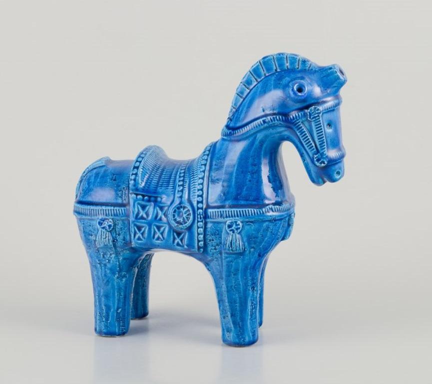 Aldo Londi for Bitossi, Italy.
Ceramic figurine of a horse in azure blue glaze.
1960s/1970s.
Marked.
Perfect condition.
Dimensions: L 26.0 cm x H 26.0 cm.

