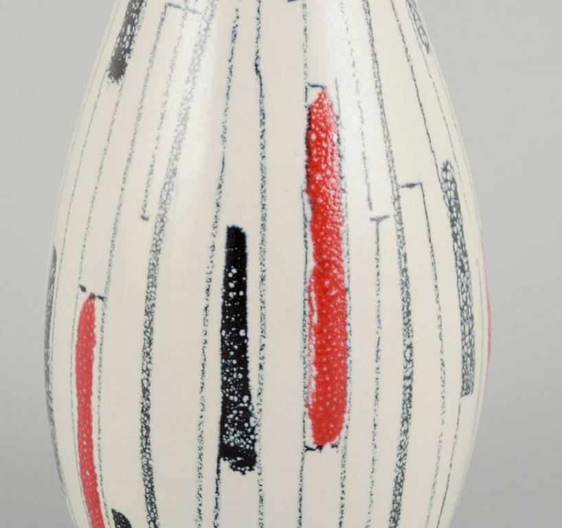 Italian Aldo Londi for Bitossi, Italy, Hand Decorated Unique Ceramic Vase