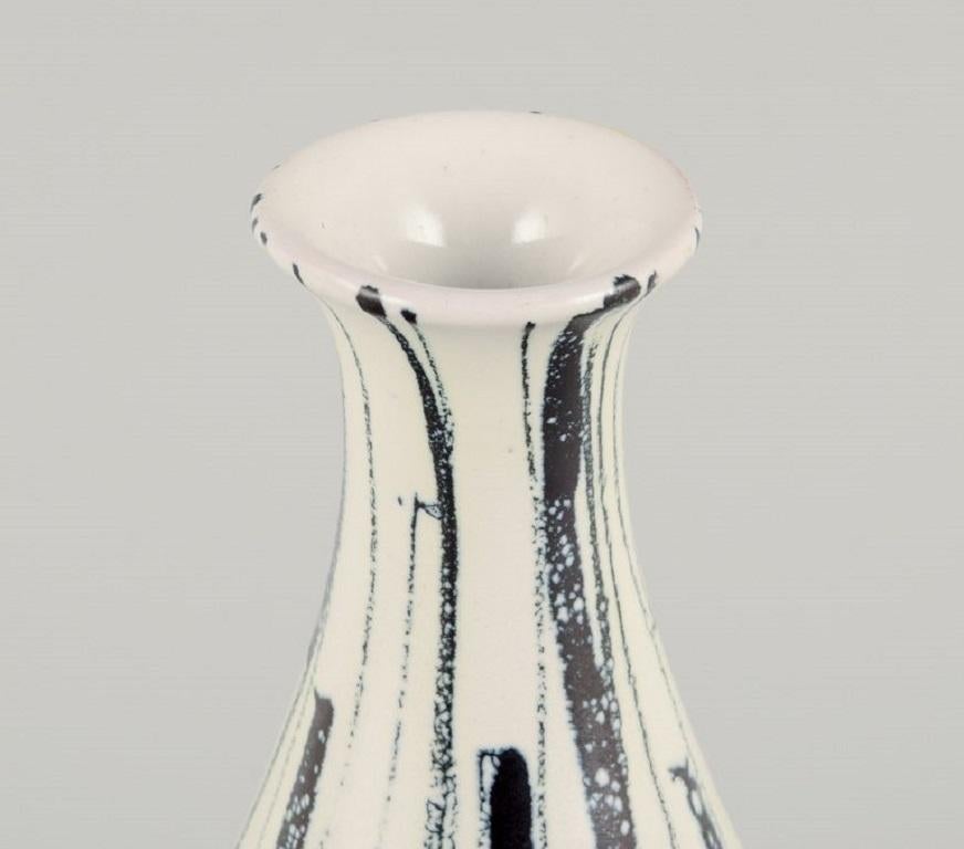 Glazed Aldo Londi for Bitossi, Italy, Hand Decorated Unique Ceramic Vase