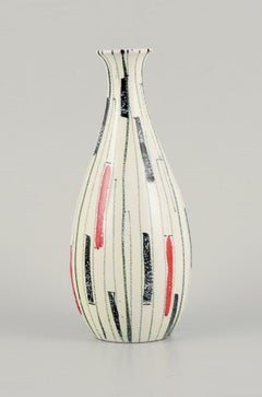 Aldo Londi for Bitossi, Italy, Hand Decorated Unique Ceramic Vase