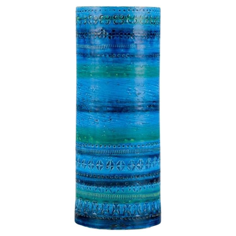 Aldo Londi for Bitossi, Italy. Large cylindrical ceramic vase.