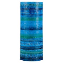 Aldo Londi for Bitossi, Italy. Large cylindrical ceramic vase.