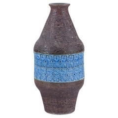 Aldo Londi for Bitossi, Italy. Large vase in Rimini blue glazed ceramic.