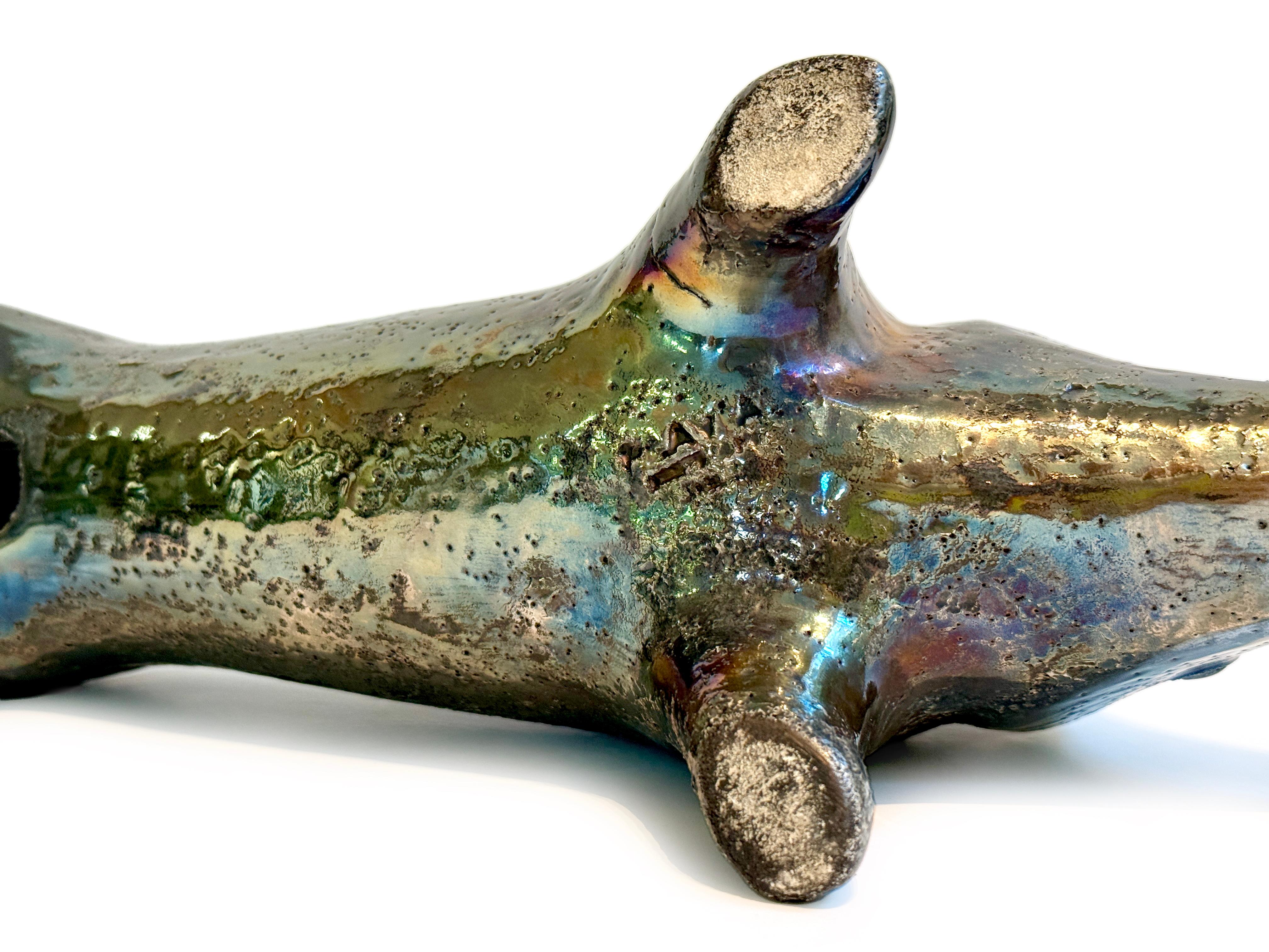 Italian Aldo Londi for Bitossi (Italy) Metallic, Iridescent 'Rimini' 15
