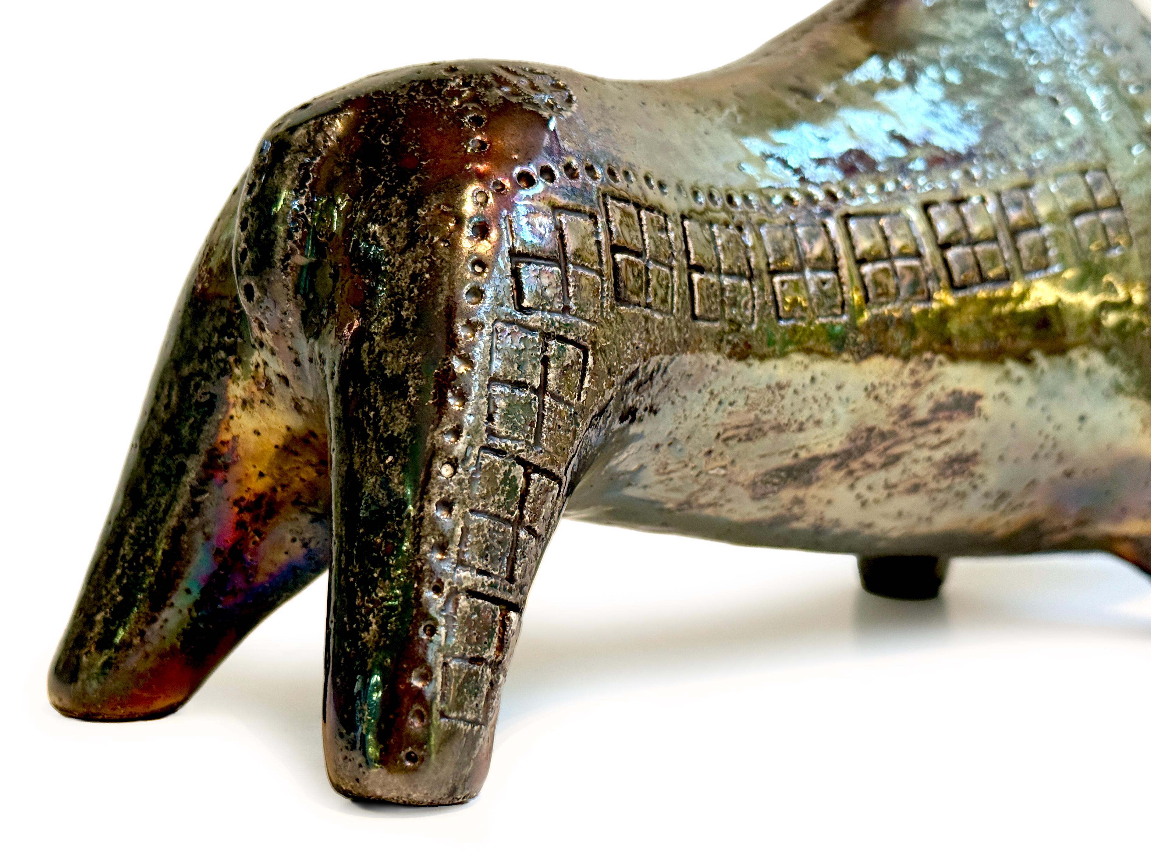 Late 20th Century Aldo Londi for Bitossi (Italy) Metallic, Iridescent 'Rimini' 15