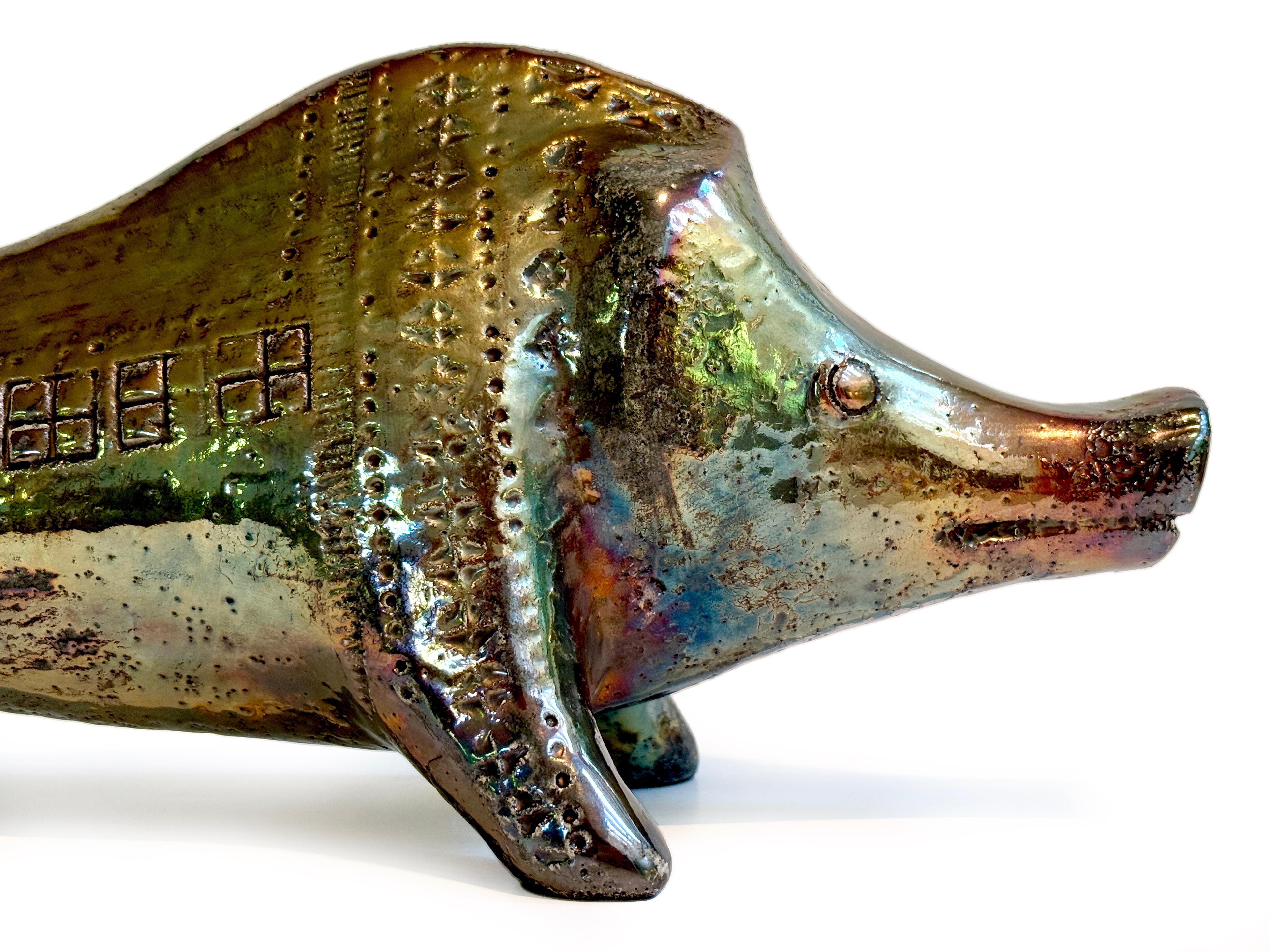 Ceramic Aldo Londi for Bitossi (Italy) Metallic, Iridescent 'Rimini' 15
