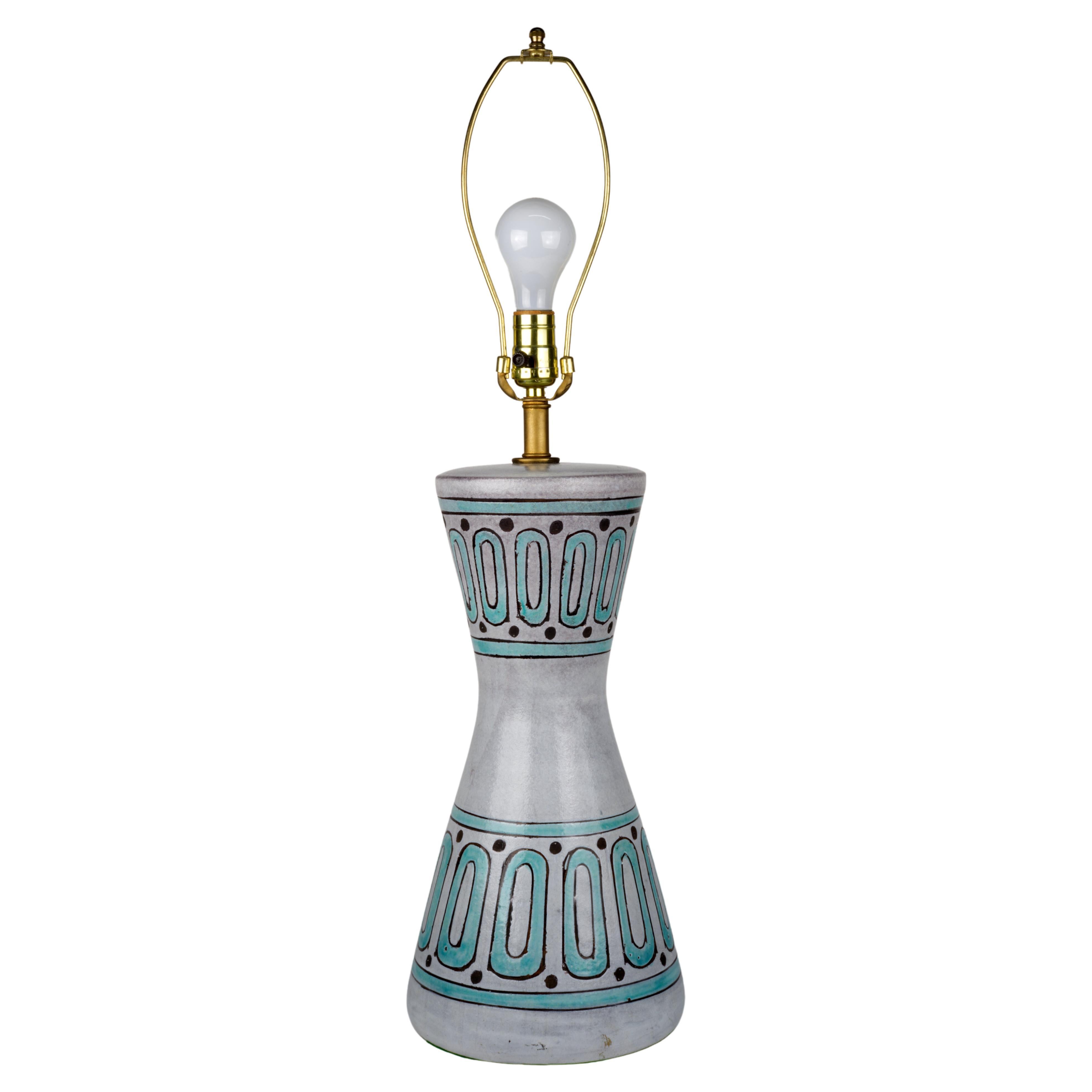 Aldo Londi for Bitossi Italy Mid Century Modern Ceramic Table Lamp For Sale